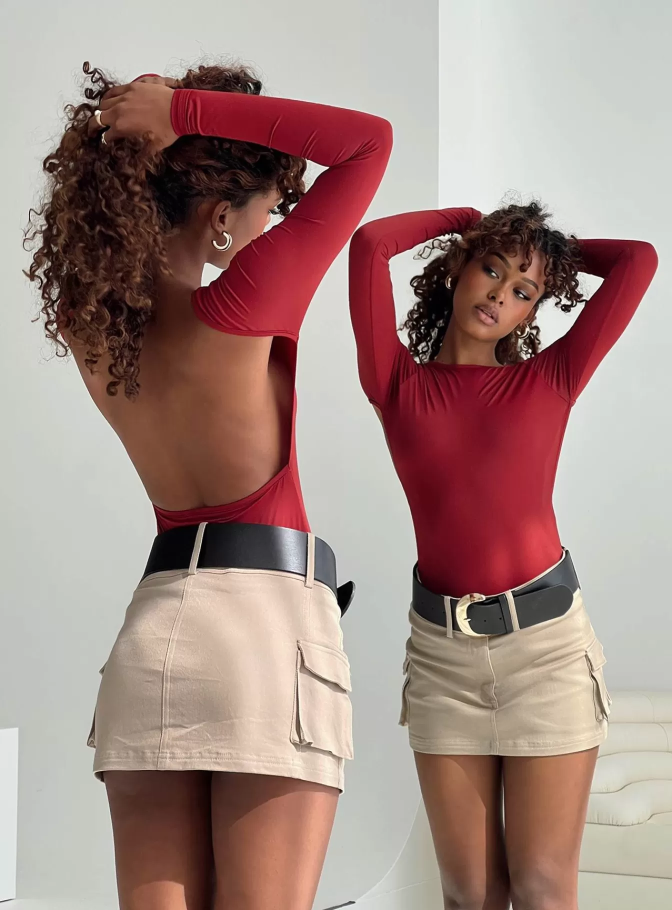 Princess Polly Long Sleeve Tops | Gatewood Long Sleeve Bodysuit Burgundy