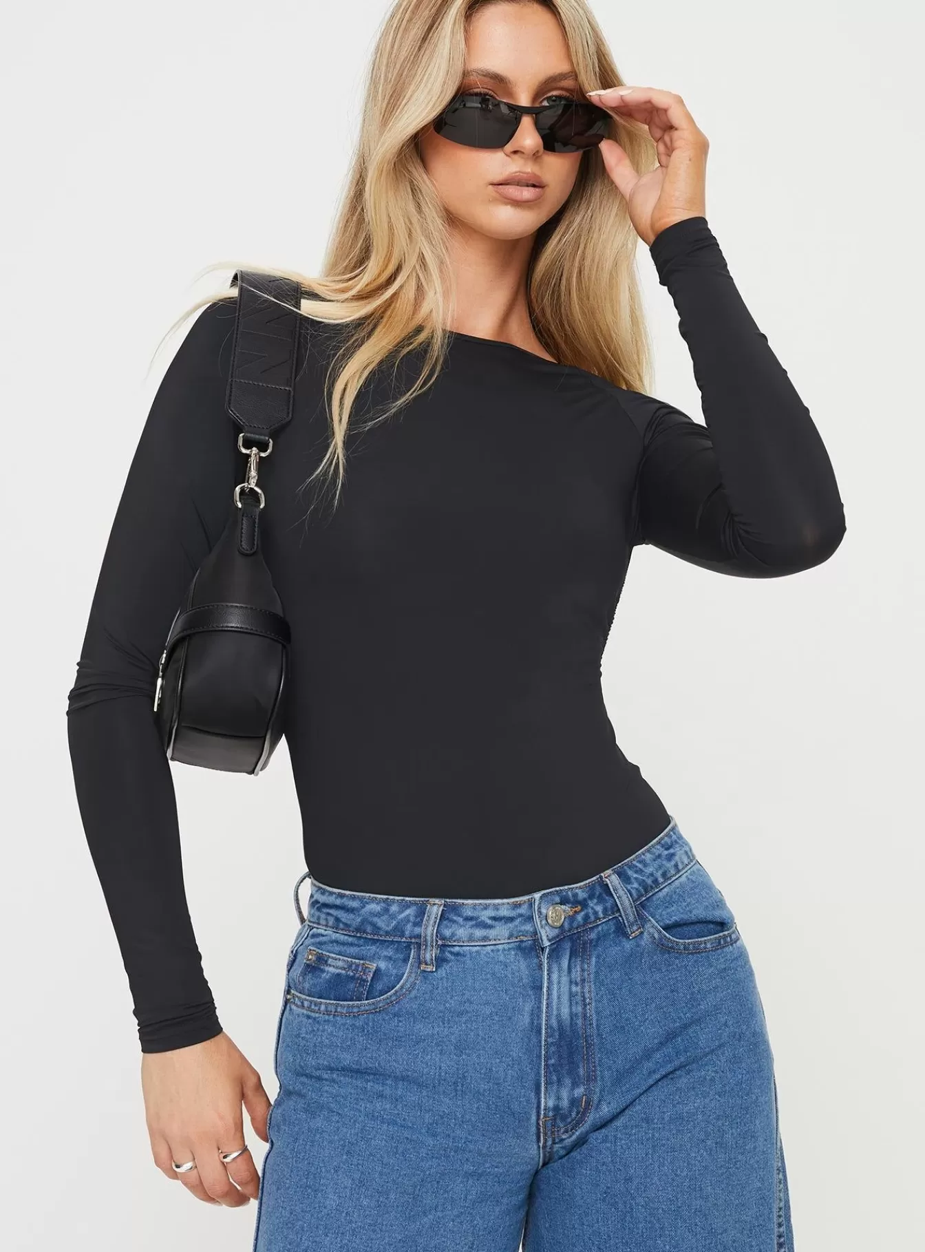 Princess Polly Long Sleeve Tops | Gatewood Long Sleeve Bodysuit Tall Black