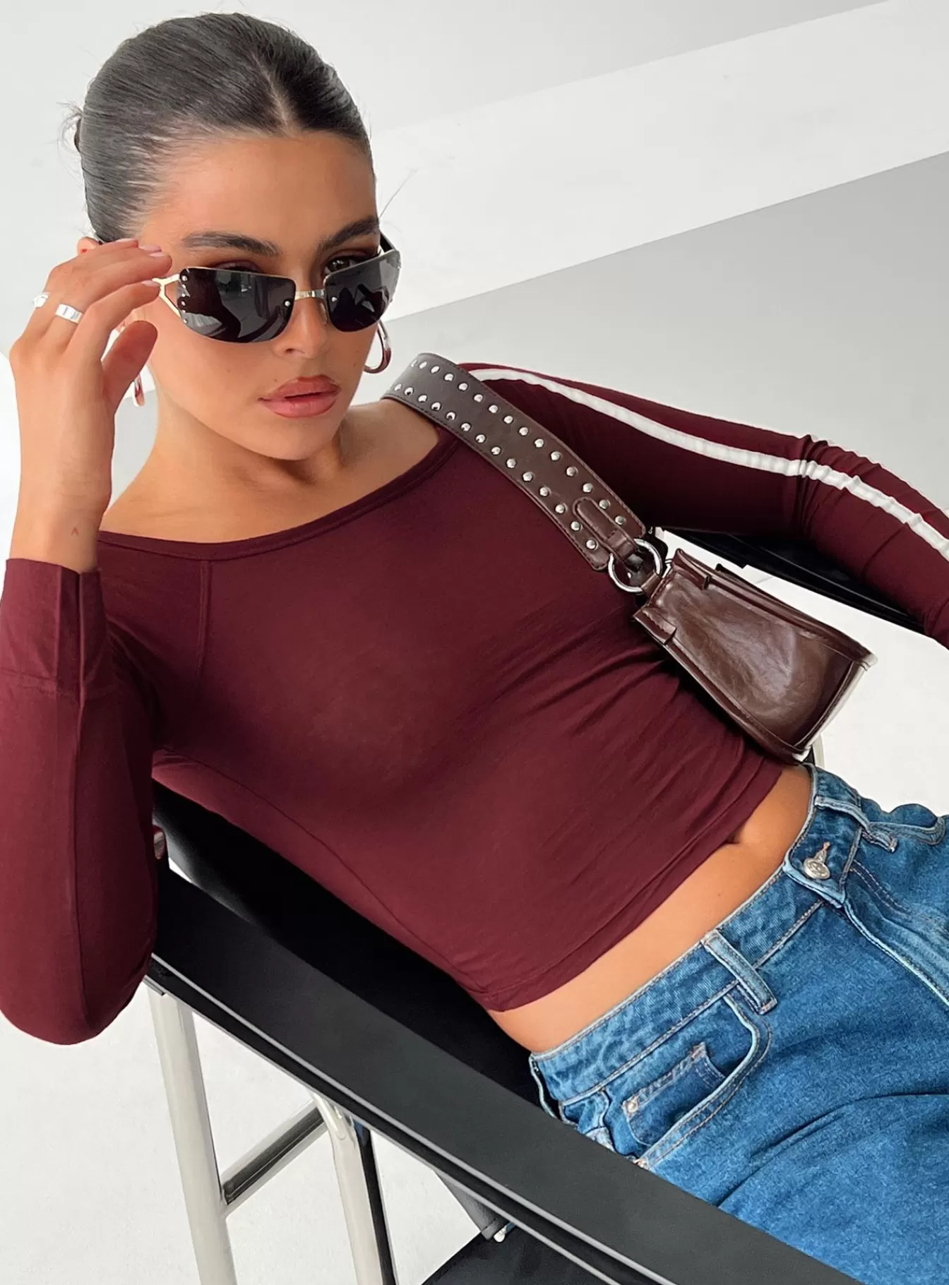 Princess Polly Long Sleeve Tops | Gavya Top Adrenalin Red / White
