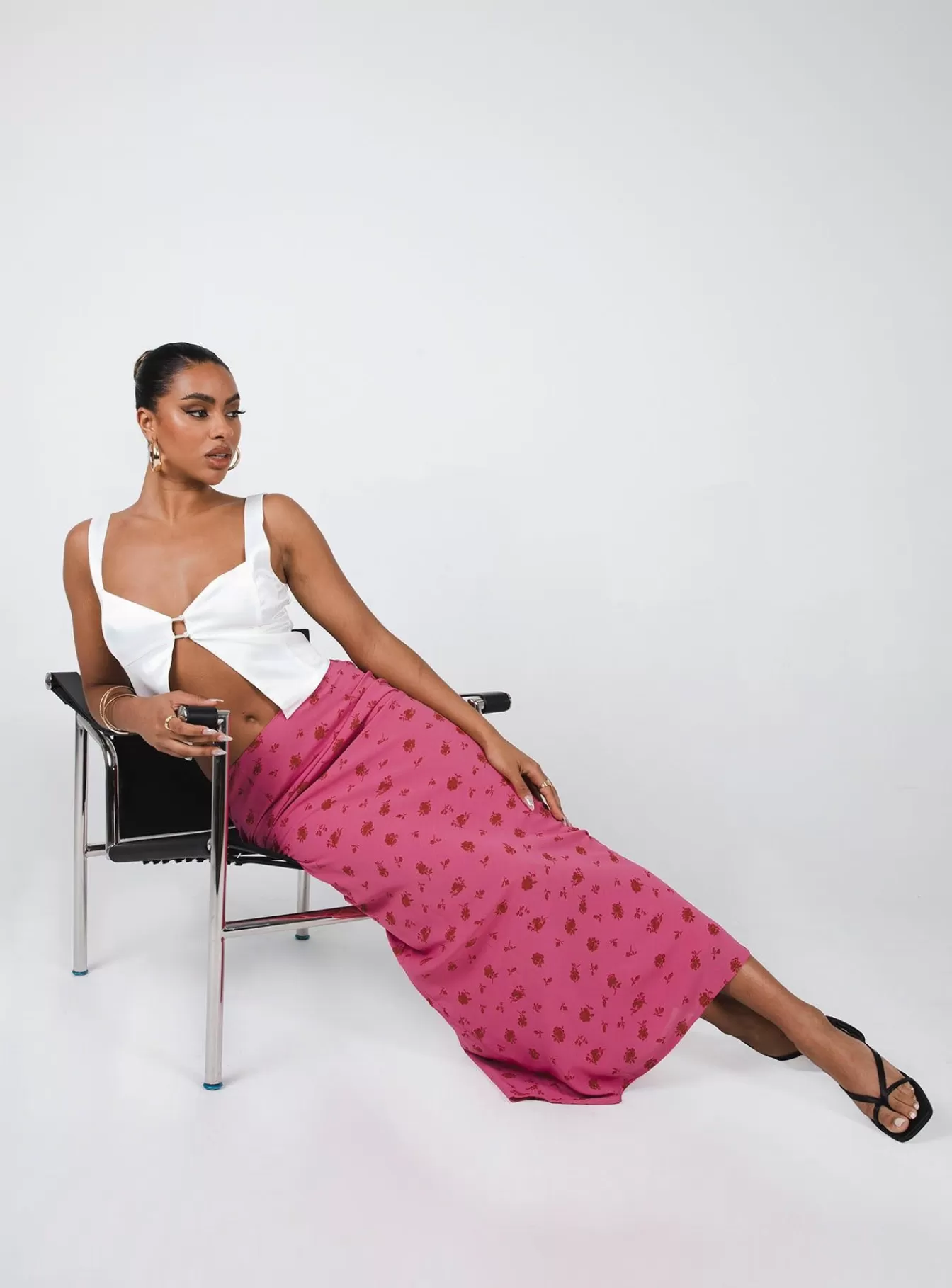 Princess Polly Skirts | Gendling Midi Skirt Floral Pink
