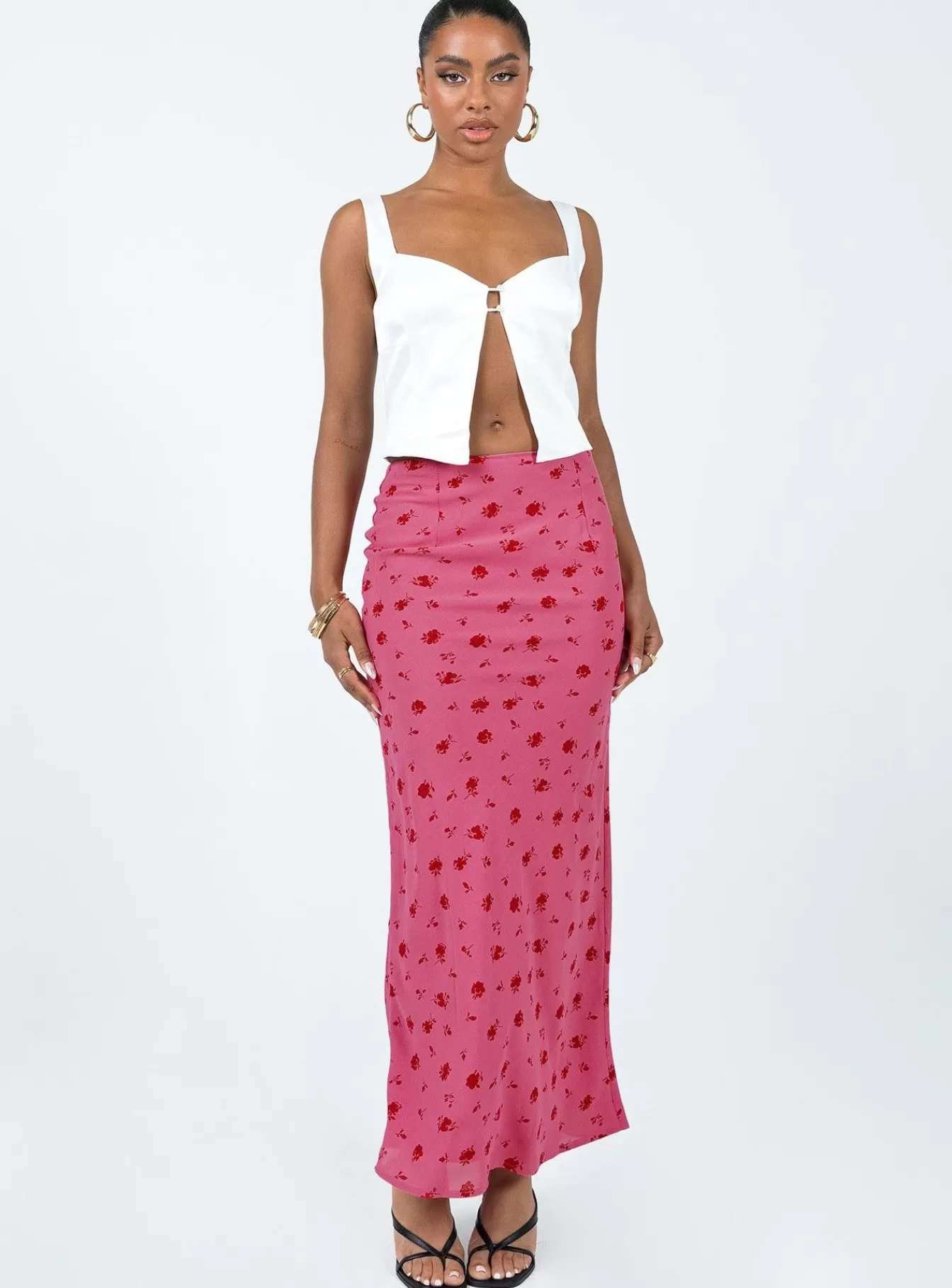Princess Polly Skirts | Gendling Midi Skirt Floral Pink