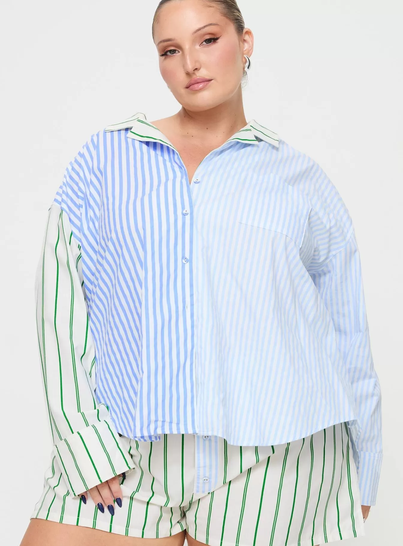 Princess Polly Shirts & Blouses | Get The Picture Shirt Curve Multi