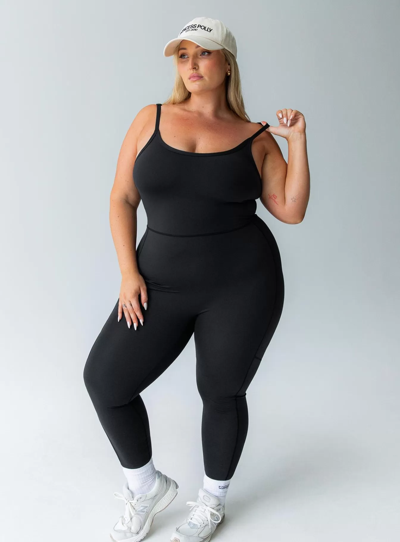 Princess Polly Jumpsuits | Go Getter Activewear Jumpsuit Curve Black