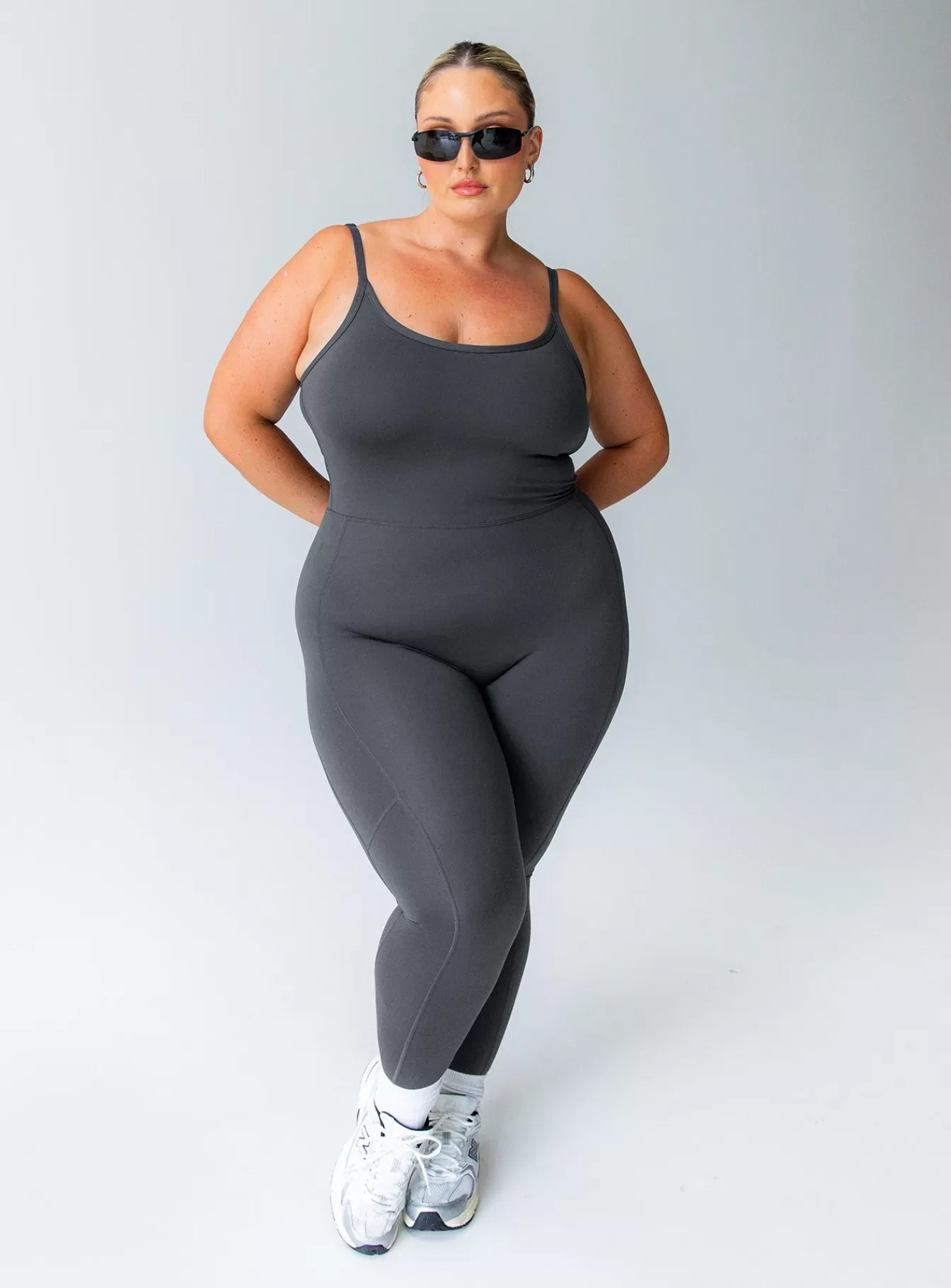 Princess Polly Jumpsuits | Go Getter Activewear Jumpsuit Curve Grey