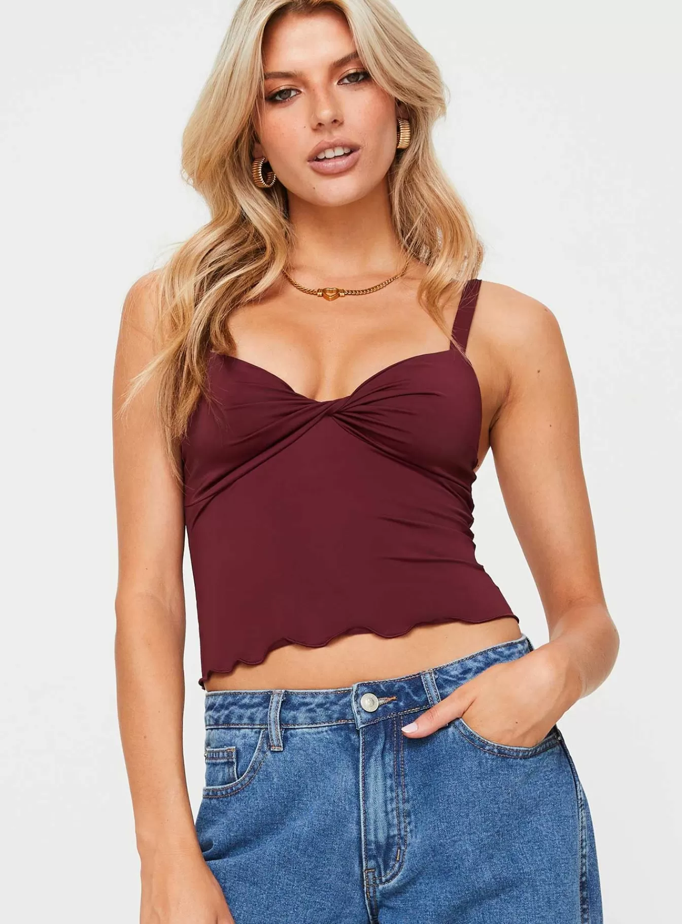 Princess Polly Crop Tops | Greyer Top Wine