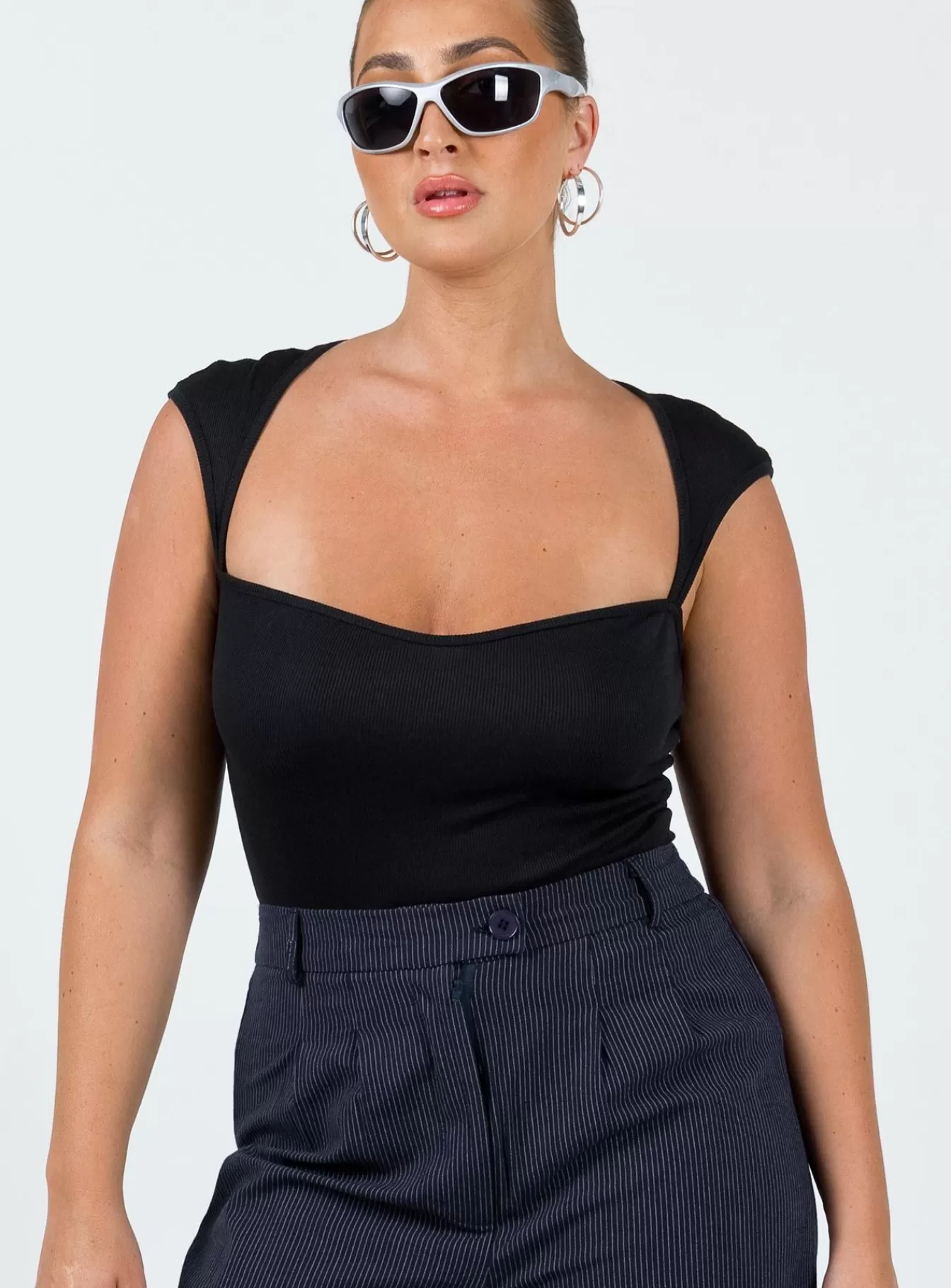 Princess Polly Party Tops | Halia Bodysuit Black