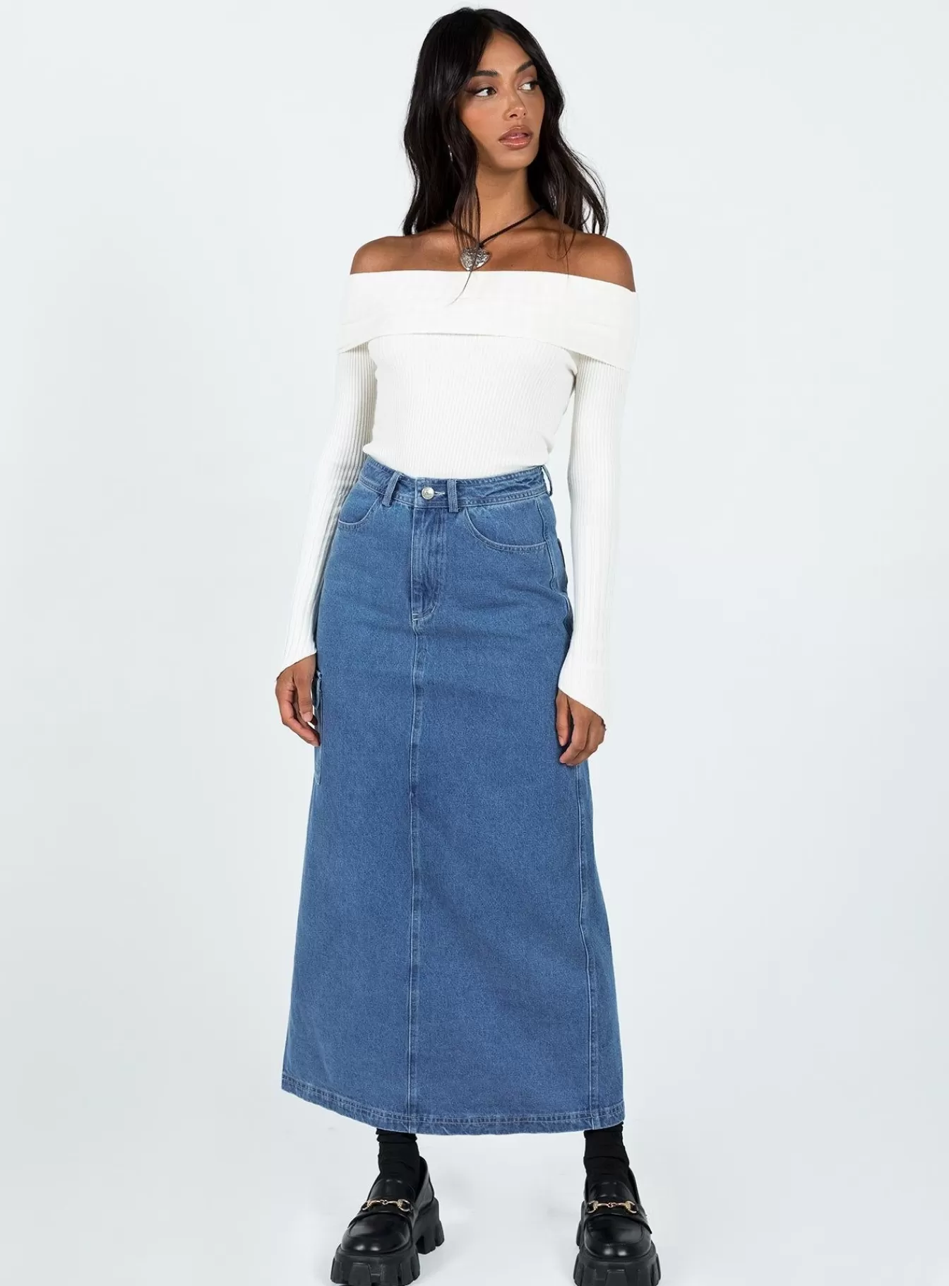 Princess Polly Skirts | Harben Maxi Skirt Denim