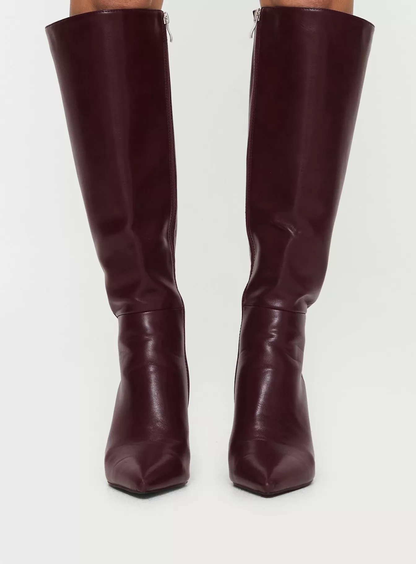 Princess Polly Boots | Harrie Knee High Boots Burgundy