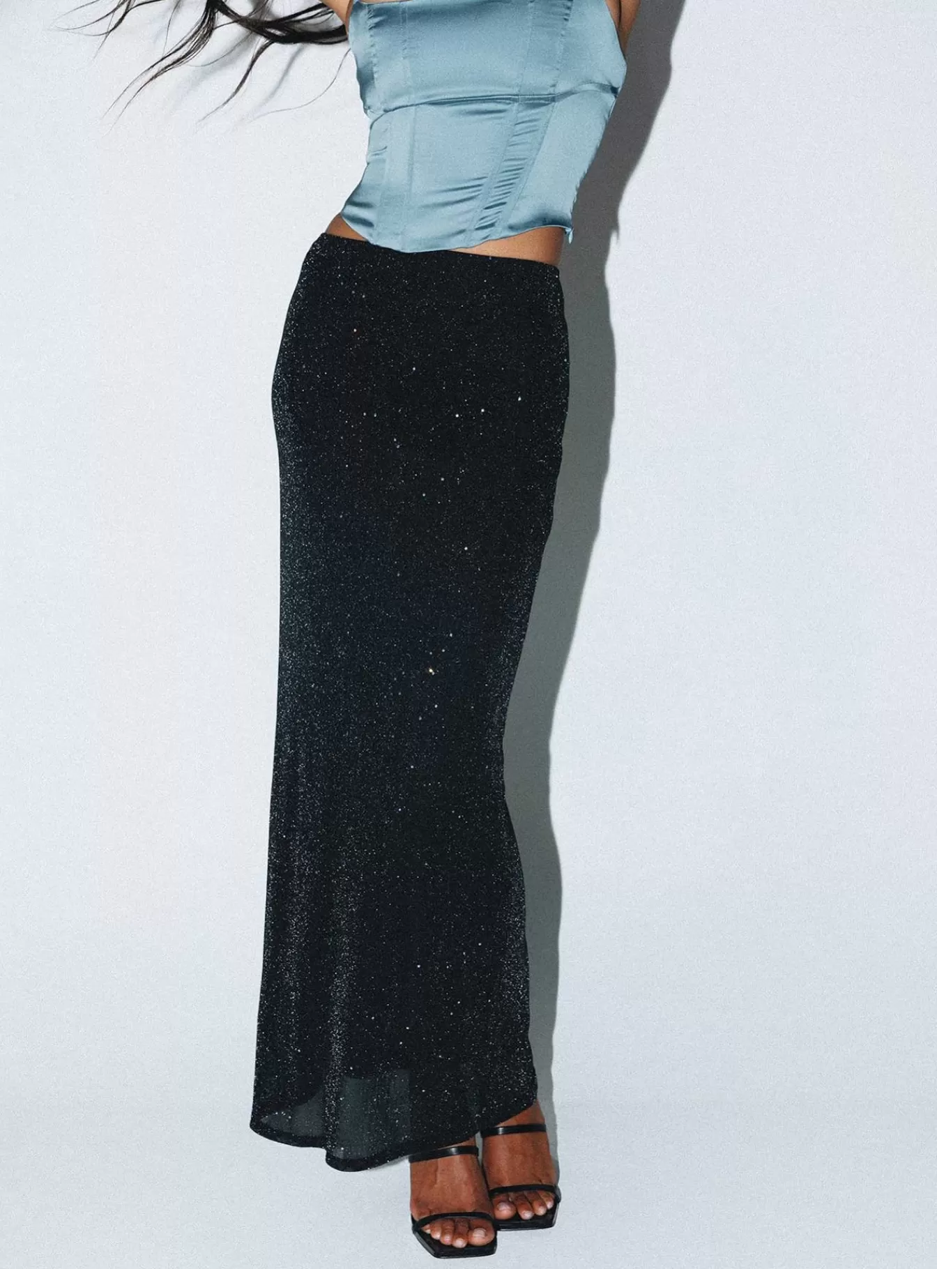 Princess Polly Skirts | Harriette Maxi Skirt Lurex Black