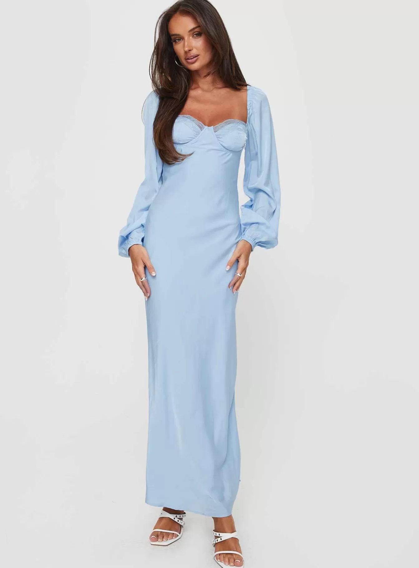 Princess Polly Maxi Dresses | Hazel Long Sleeve Maxi Dress Blue