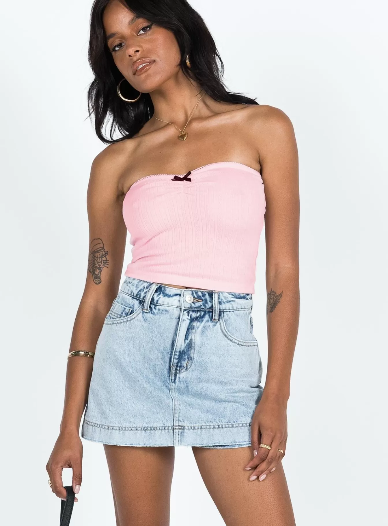 Princess Polly Mini Skirts | Heuston Skort Denim