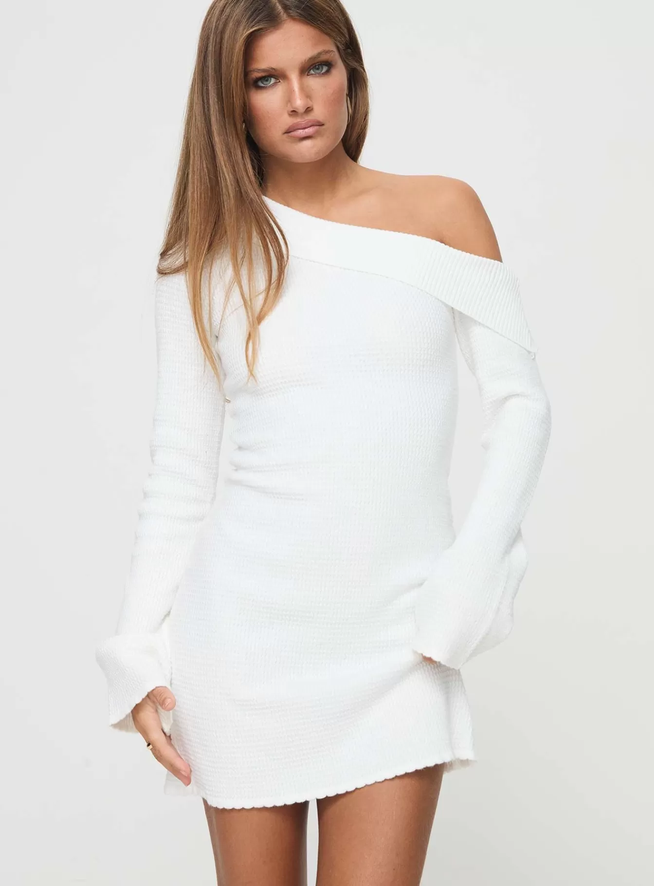 Princess Polly Mini Dresses | Holveck Off The Shoulder Mini Dress White