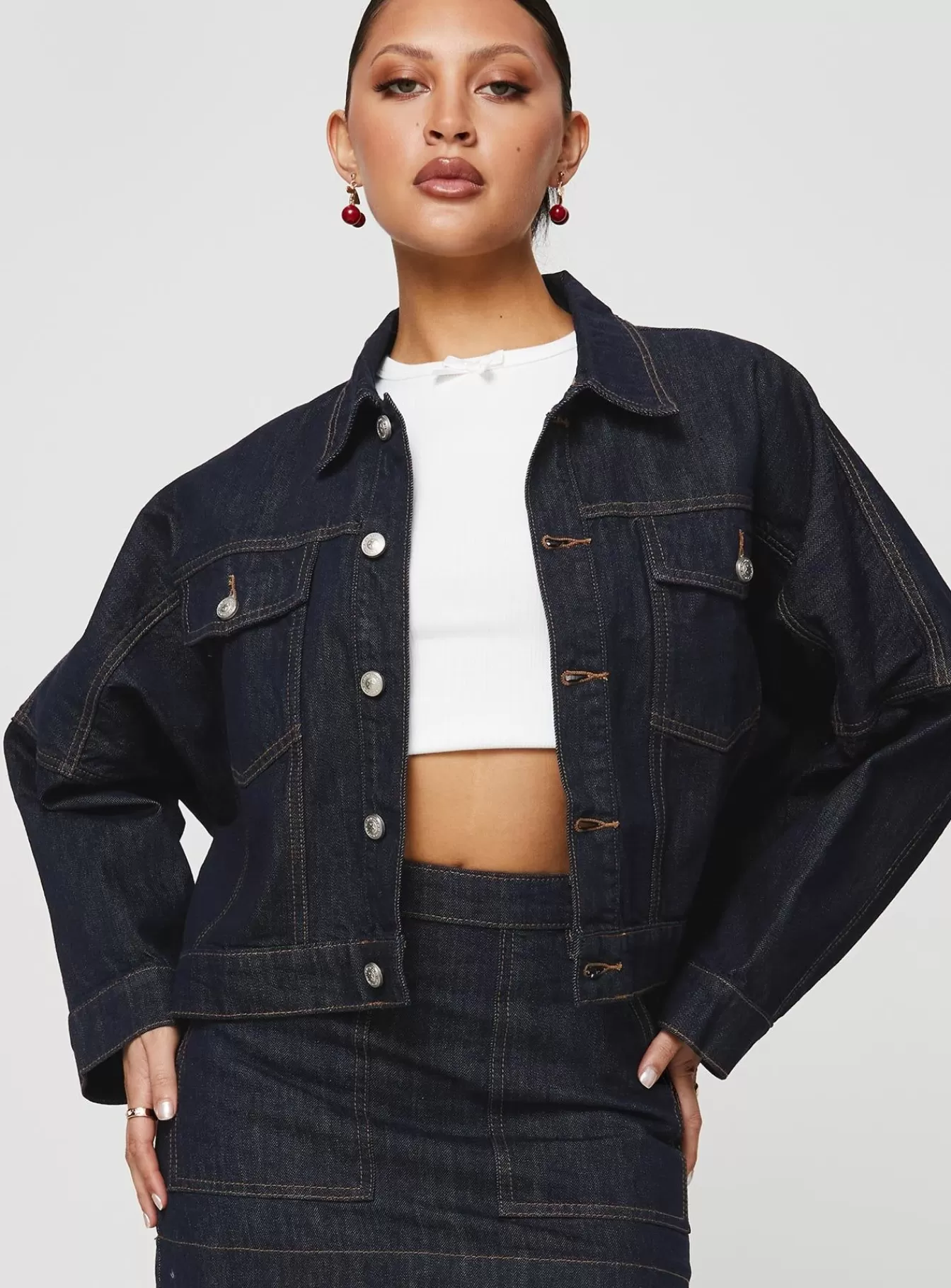 Princess Polly Denim Jackets | Hughes Jacket Dark Wash Denim