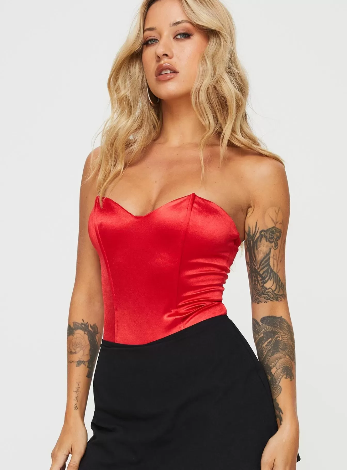 Princess Polly Party Tops | Huttley Bodysuit Red