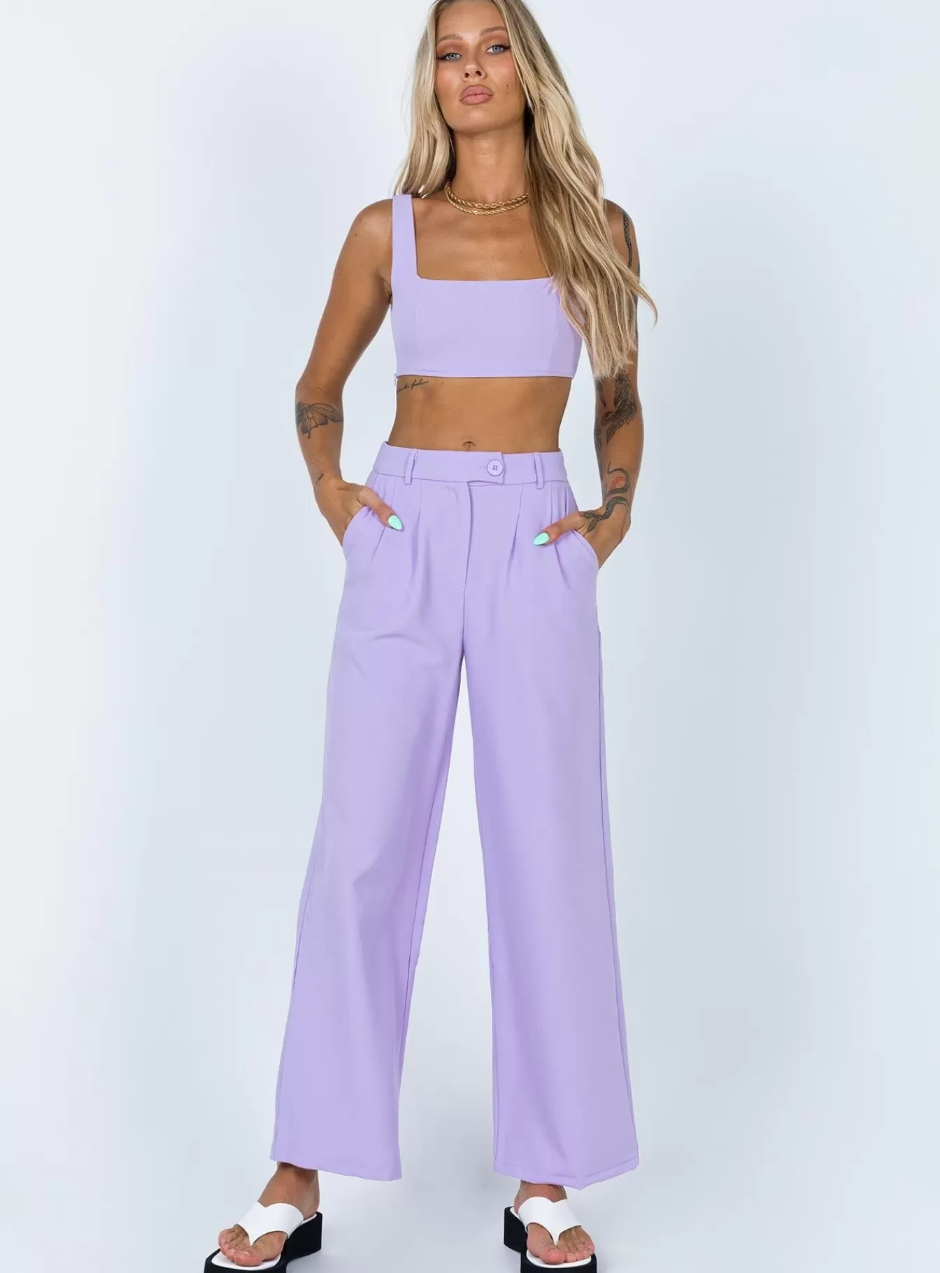 Princess Polly Crop Tops | Huxley Set Lilac