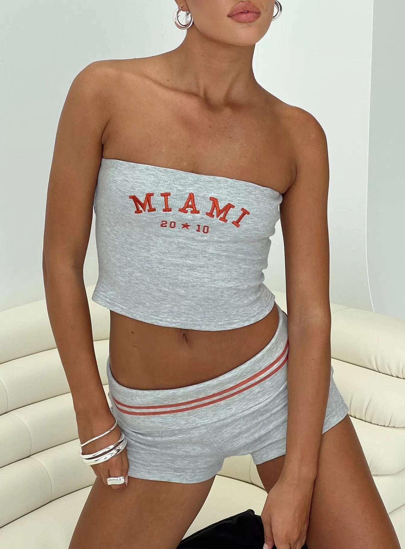 Princess Polly Spring Tops | In Miami Strapless Top Grey
