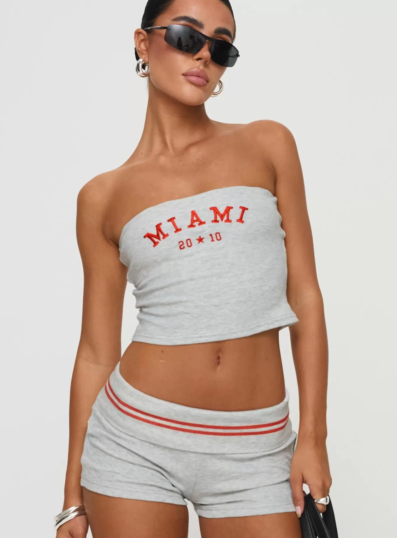 Princess Polly Spring Tops | In Miami Strapless Top Grey