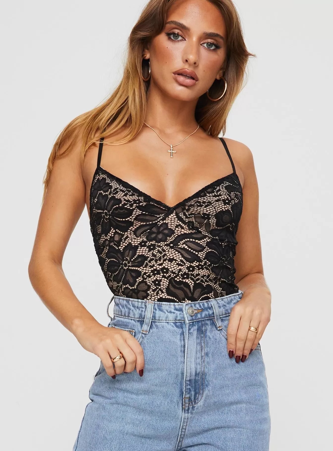 Princess Polly Bodysuits | Intimacy Lace Bodysuit Black