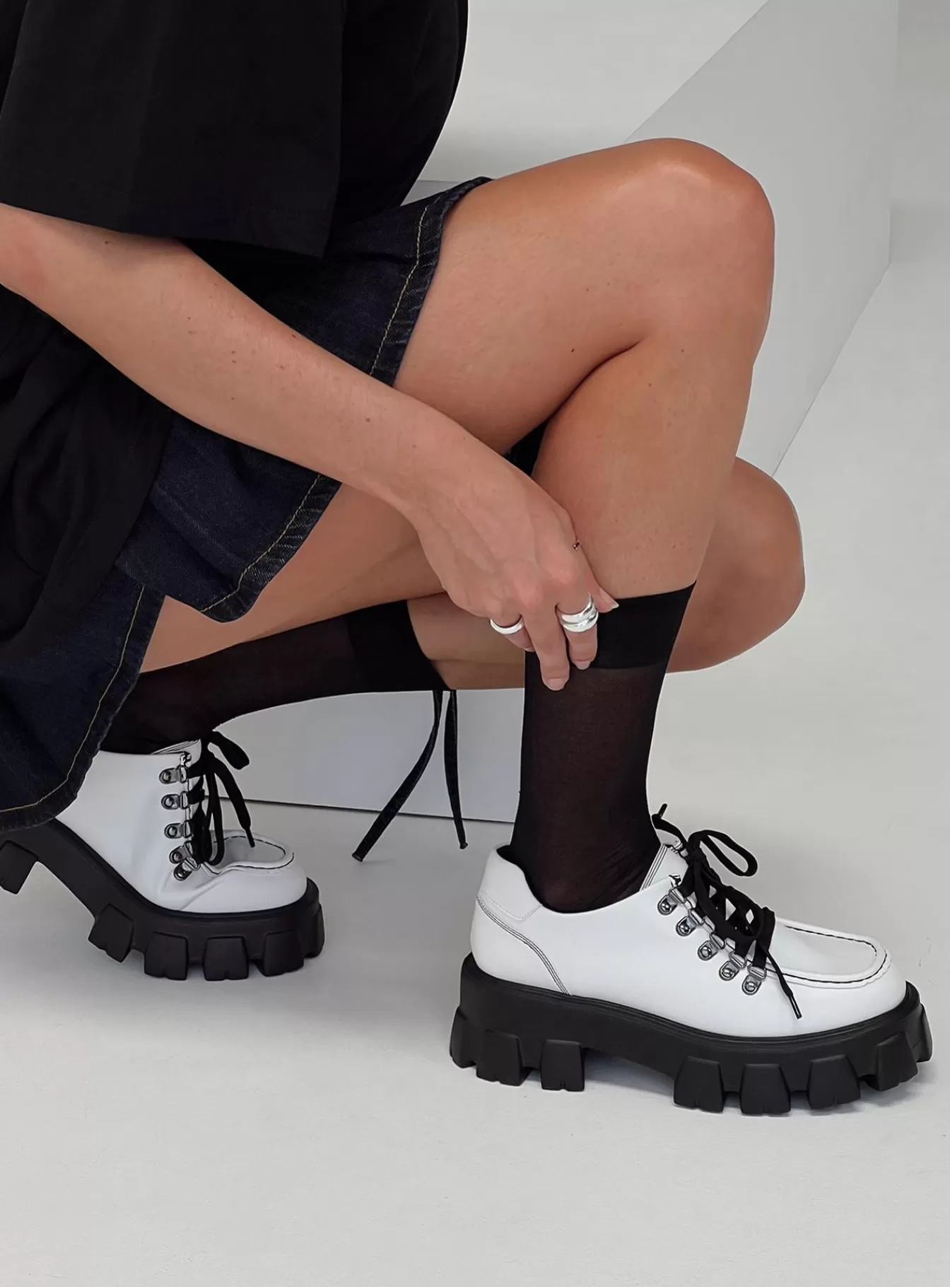 Princess Polly Loafers | Jacquline Loafers Black & White