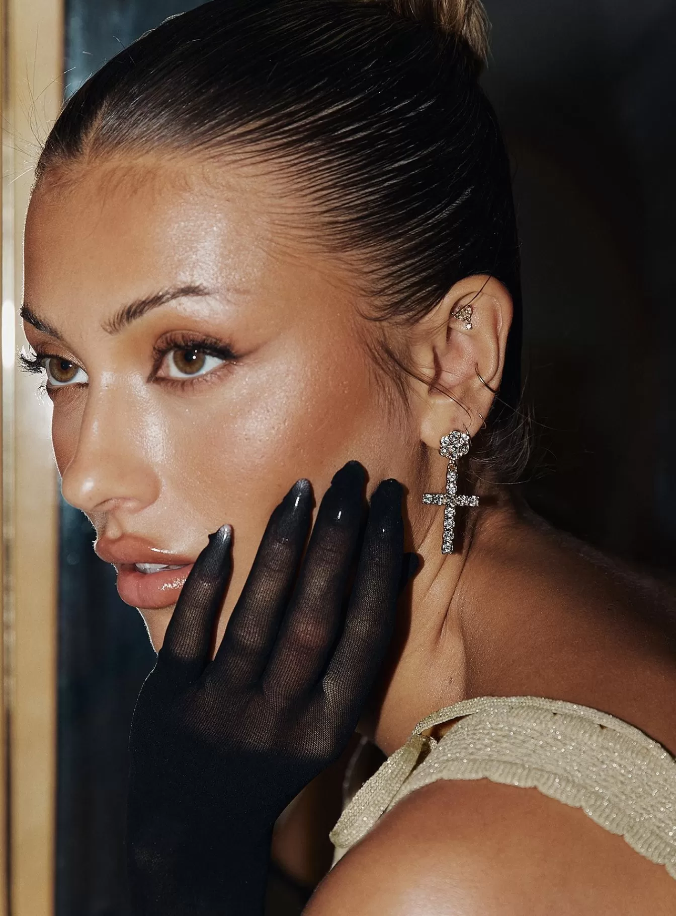 Princess Polly Lower Impact | Jadu Cross Earrings Gold