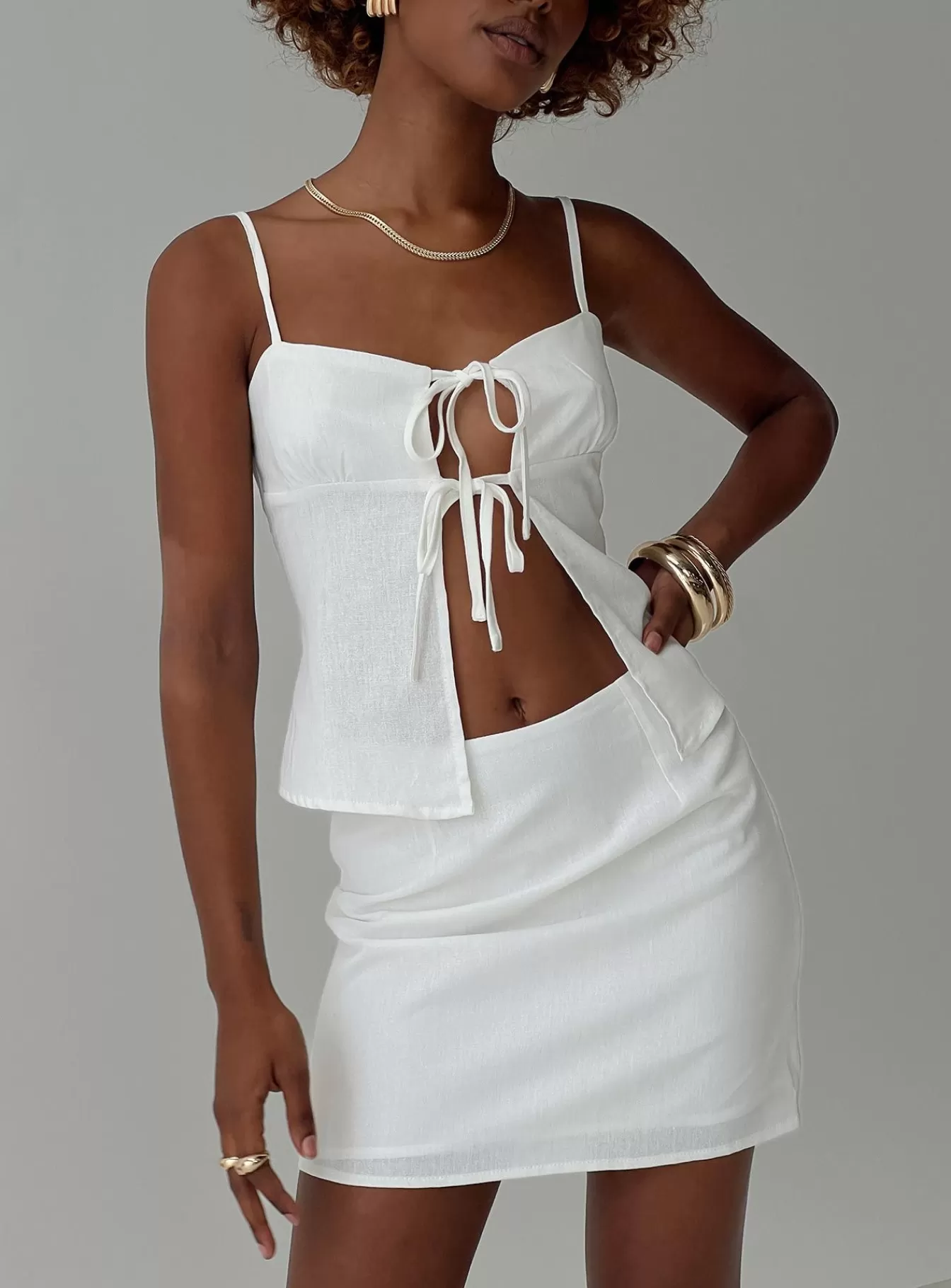 Princess Polly Party Tops | Jaimie Set White