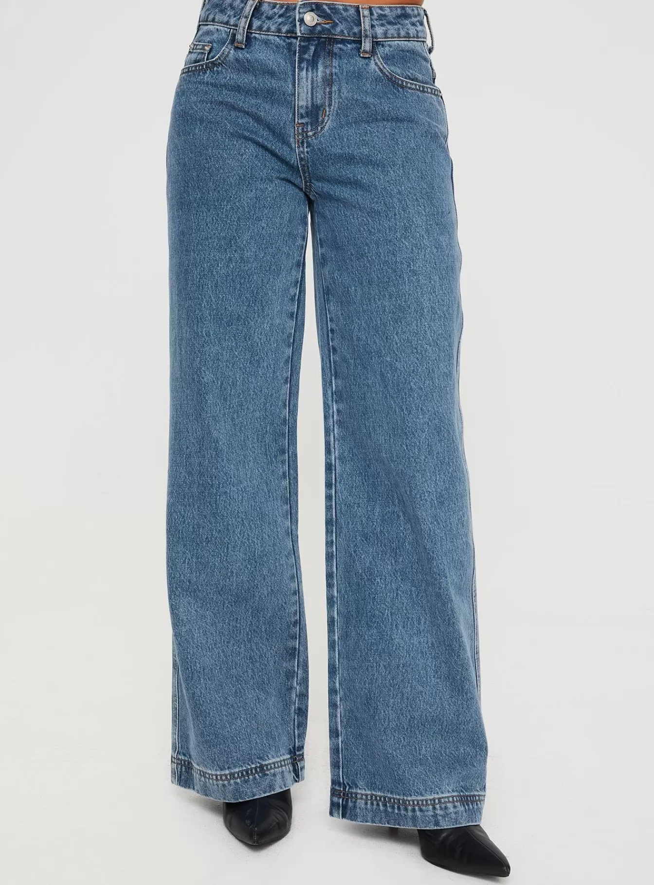 Princess Polly Jeans | Jankins Baggy Jeans Mid Wash