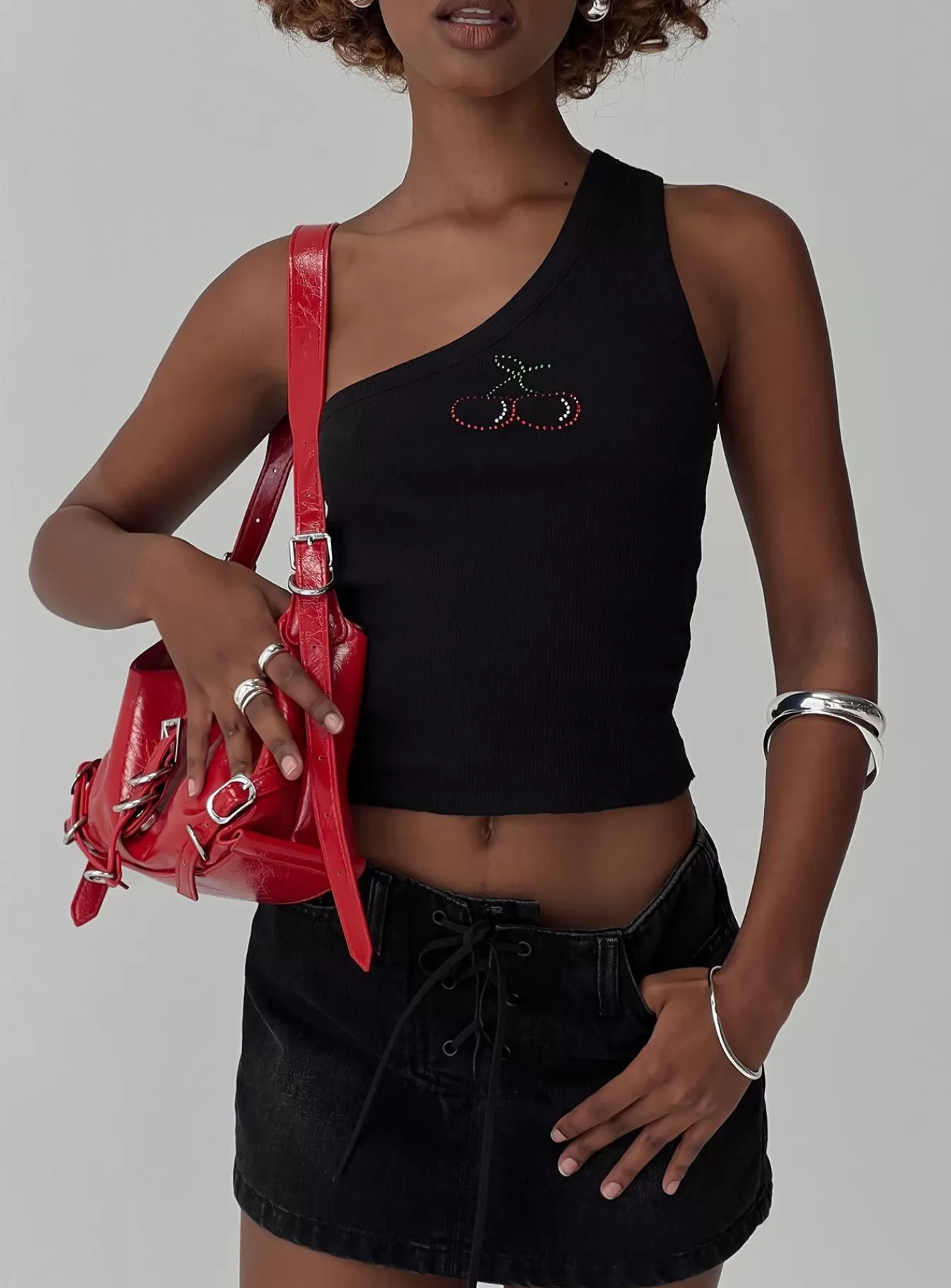 Princess Polly Casual Tops | Jase One Shoulder Top Black