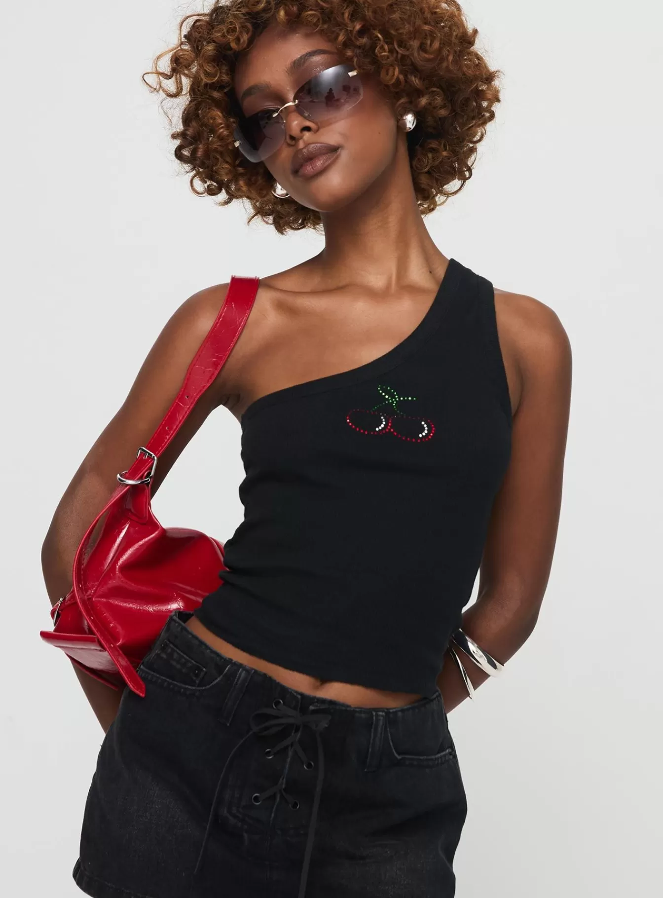 Princess Polly Casual Tops | Jase One Shoulder Top Black