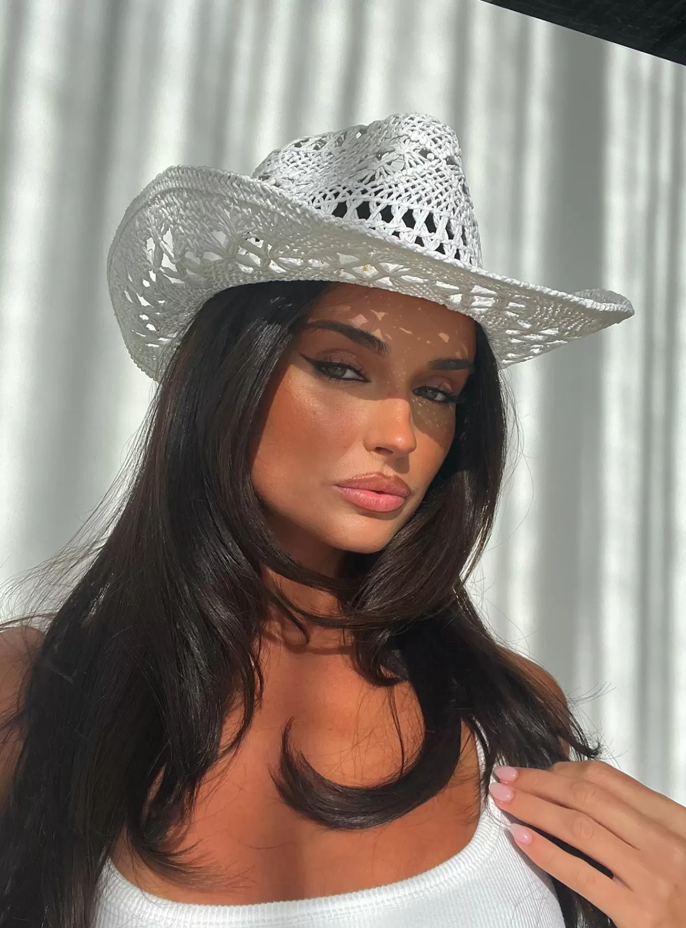 Princess Polly Hats | Jayceon Beaded Cowboy Hat White