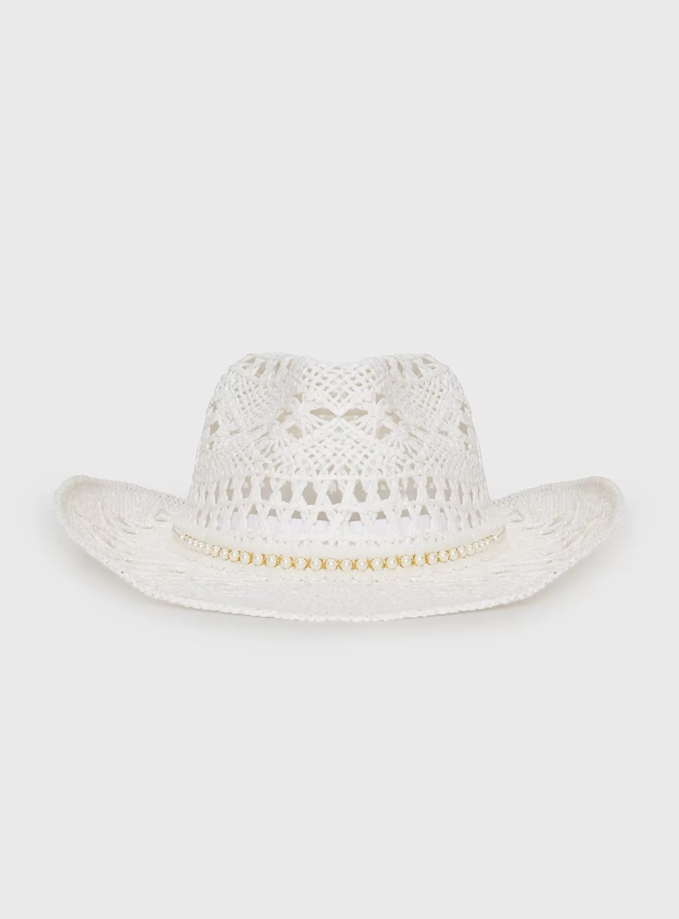 Princess Polly Hats | Jayceon Beaded Cowboy Hat White