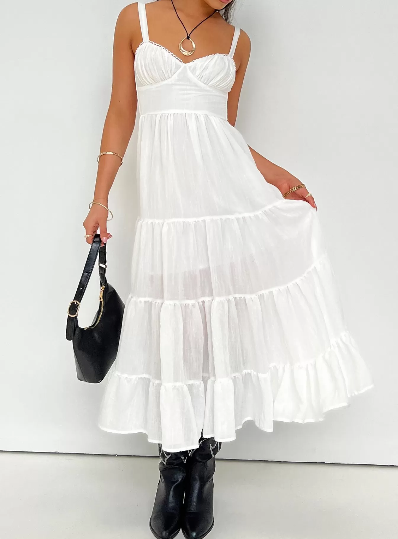 Princess Polly Midi Dresses | Joella Midi Dress White