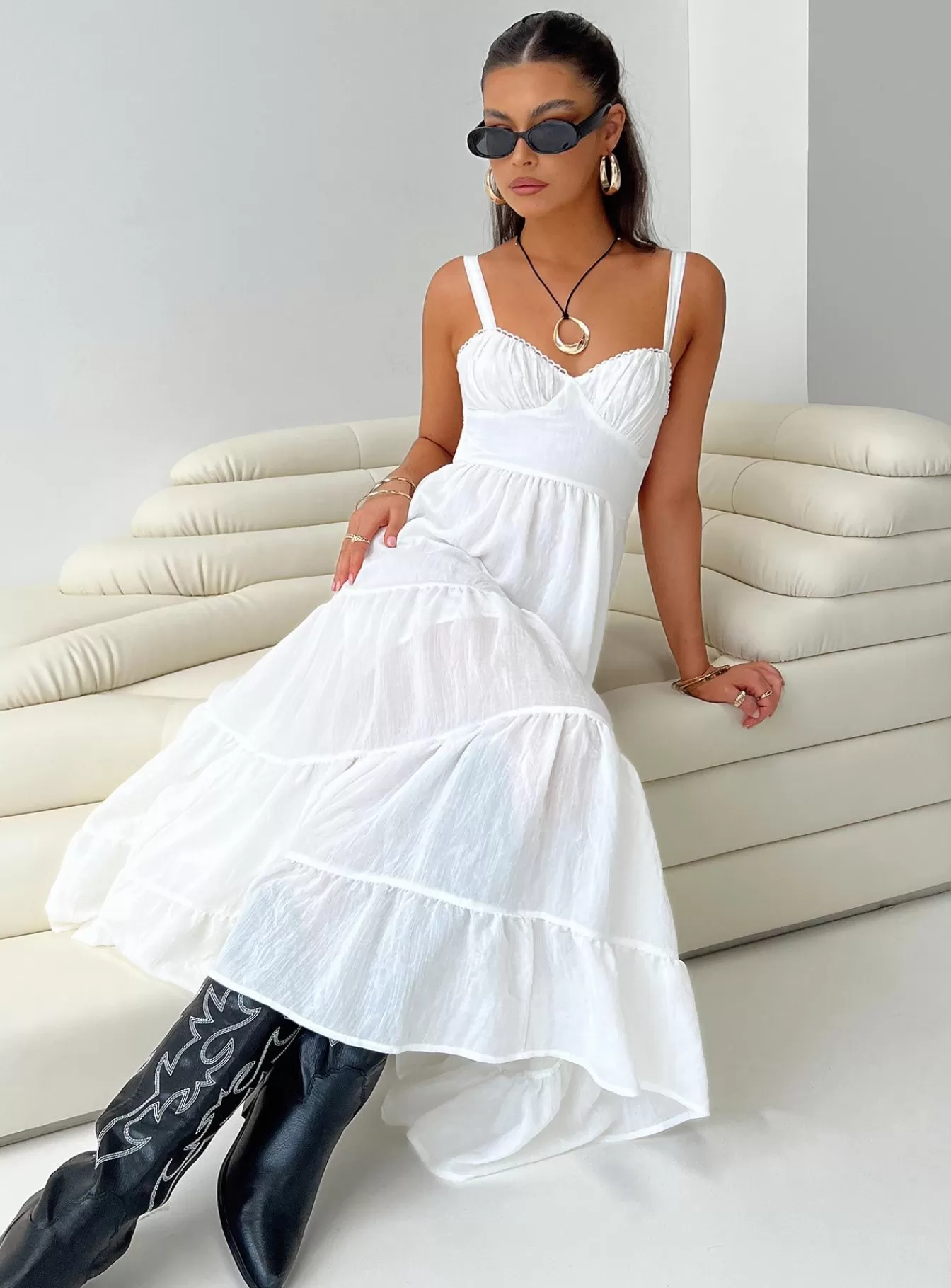 Princess Polly Midi Dresses | Joella Midi Dress White
