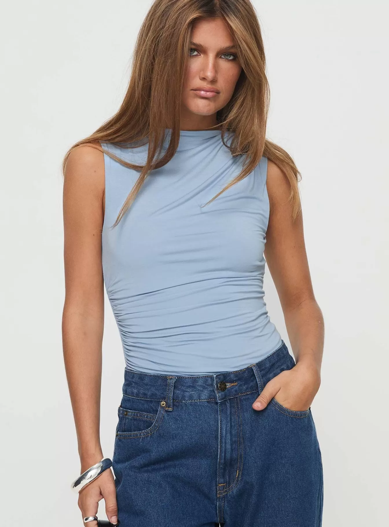 Princess Polly Casual Tops | Josefine Bodysuit Baby Blue