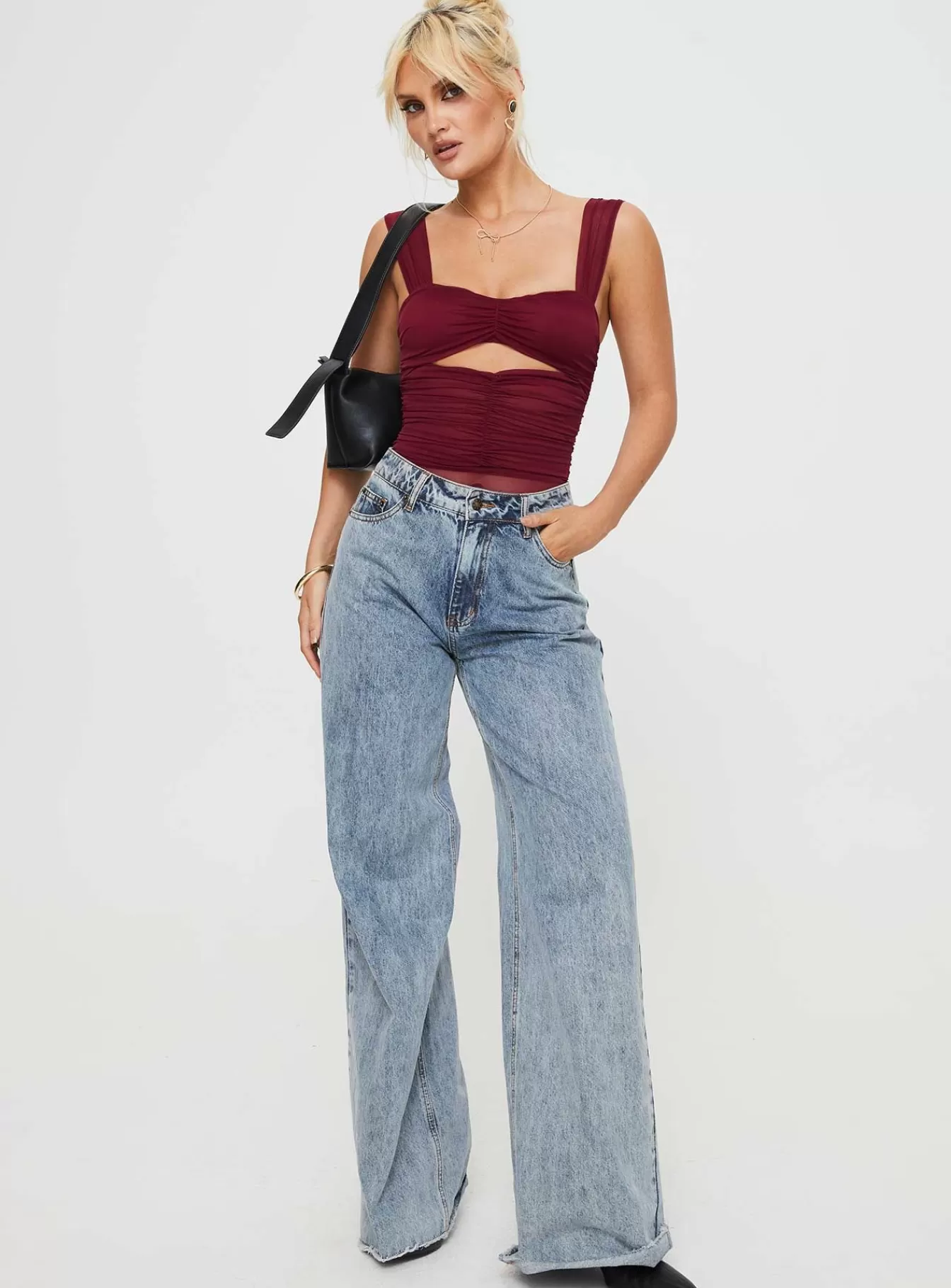 Princess Polly Bodysuits | Kalmia Bodysuit Burgundy