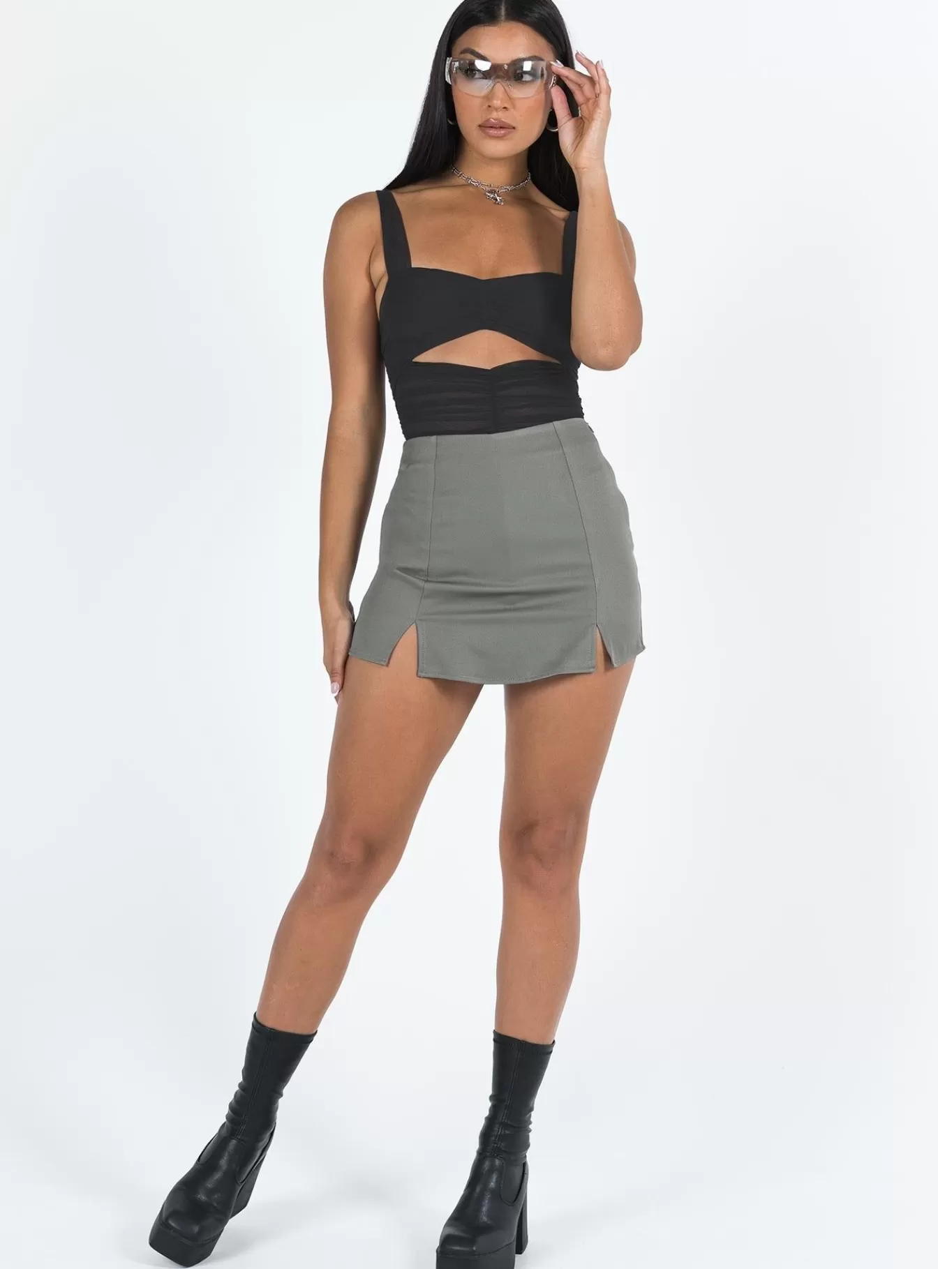 Princess Polly Party Tops | Kalmia Bodysuit Black