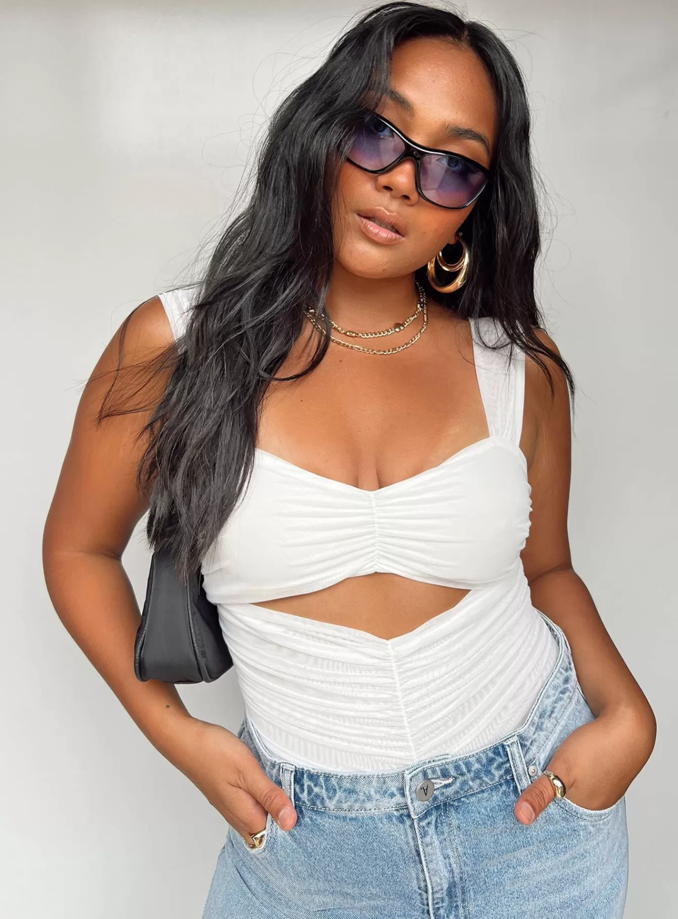 Princess Polly Party Tops | Kalmia Bodysuit White