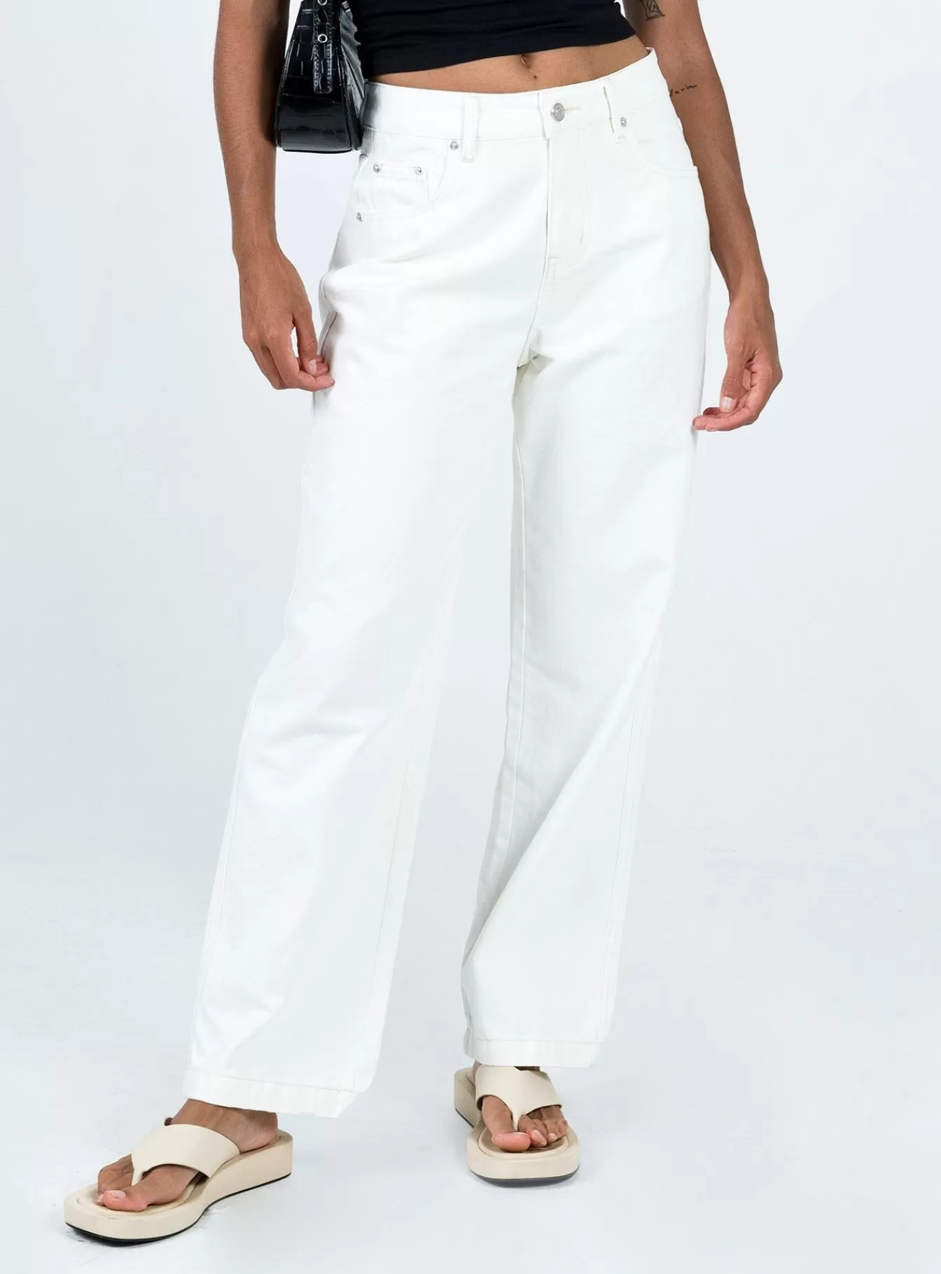Princess Polly Jeans | Karana Slouch Jeans Ivory
