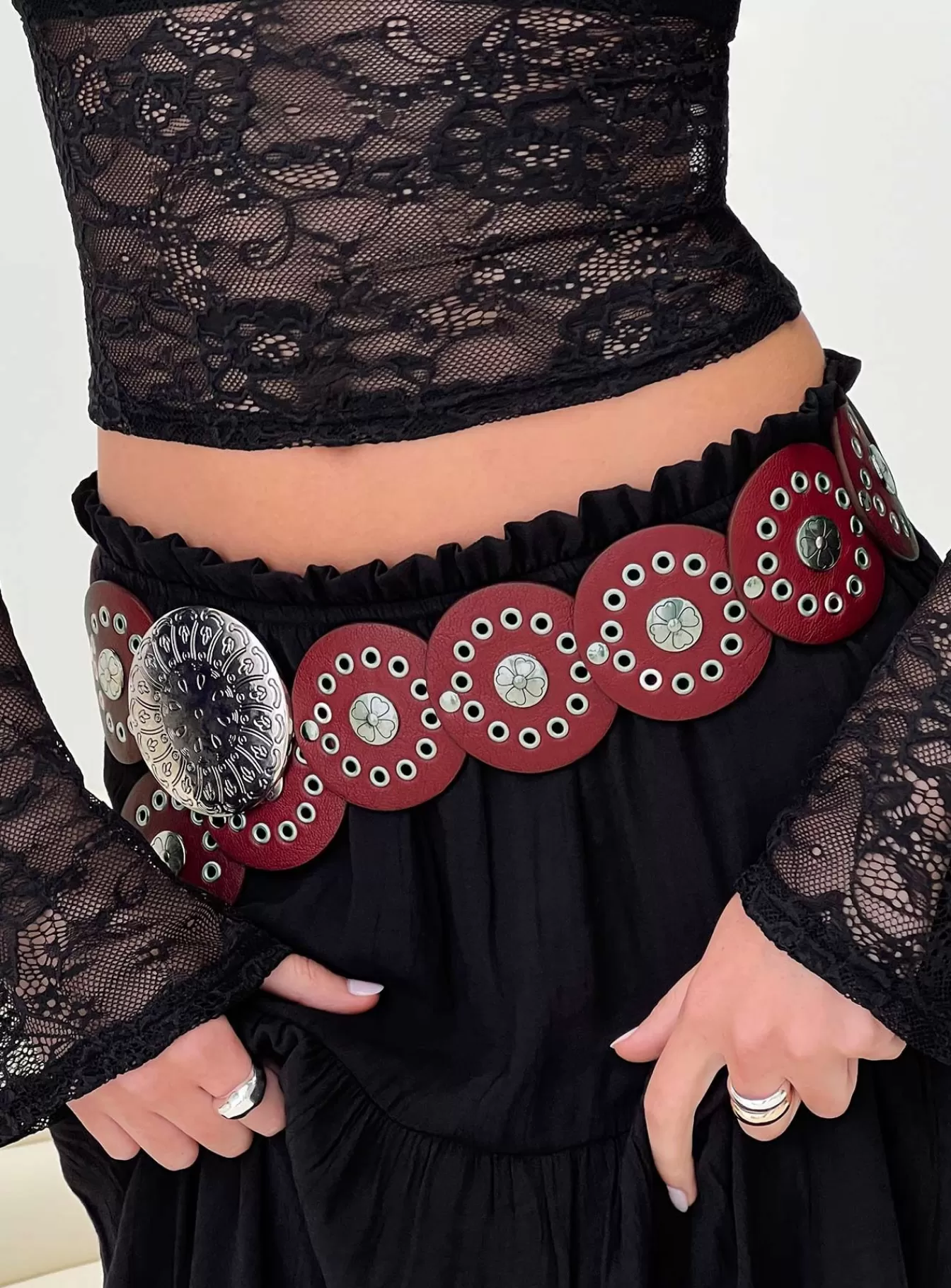 Princess Polly Belts | Karelle Belt Burgundy Red