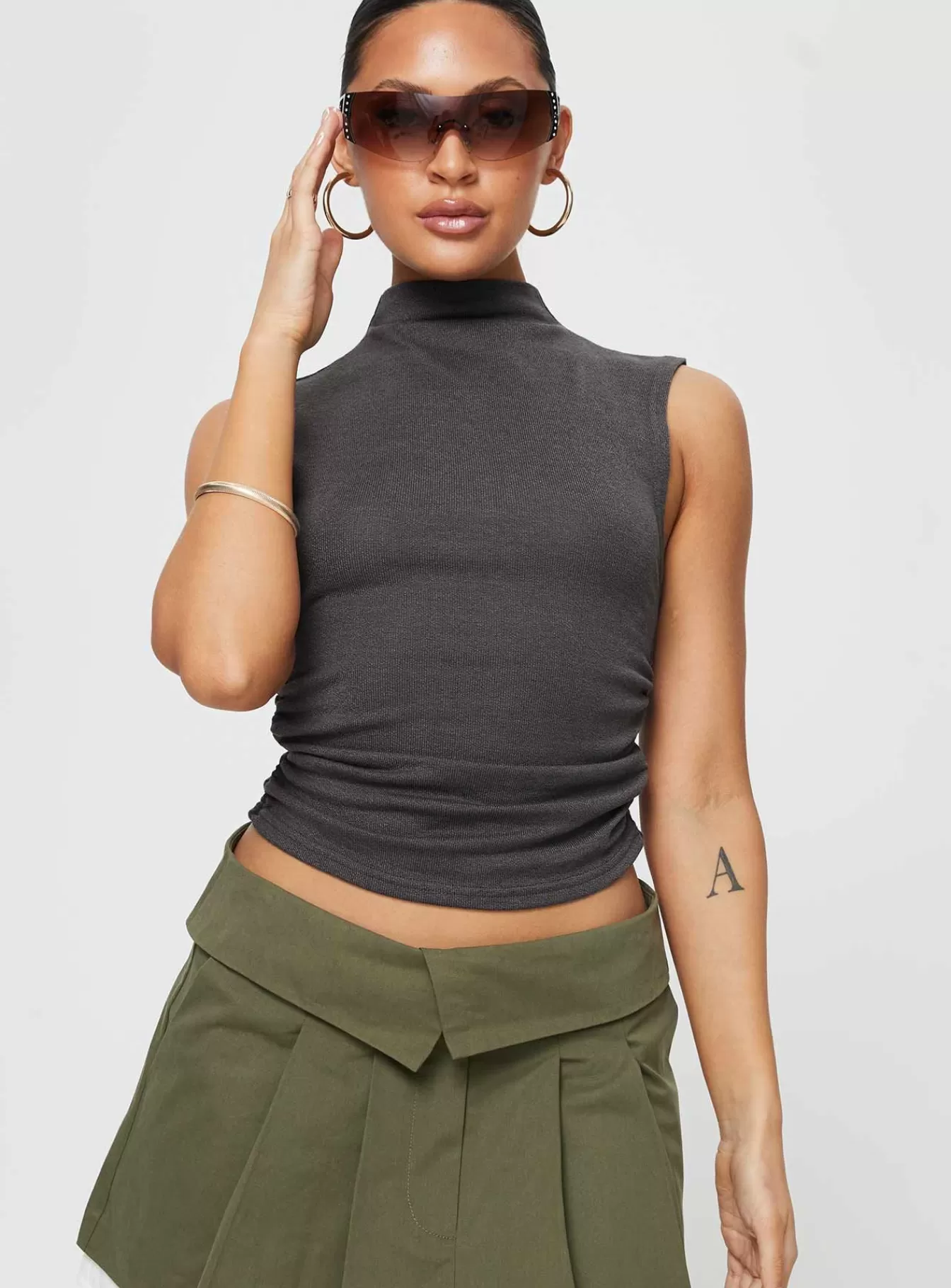 Princess Polly Tanks & Strapless Tops | Karenden Tank Top Slate