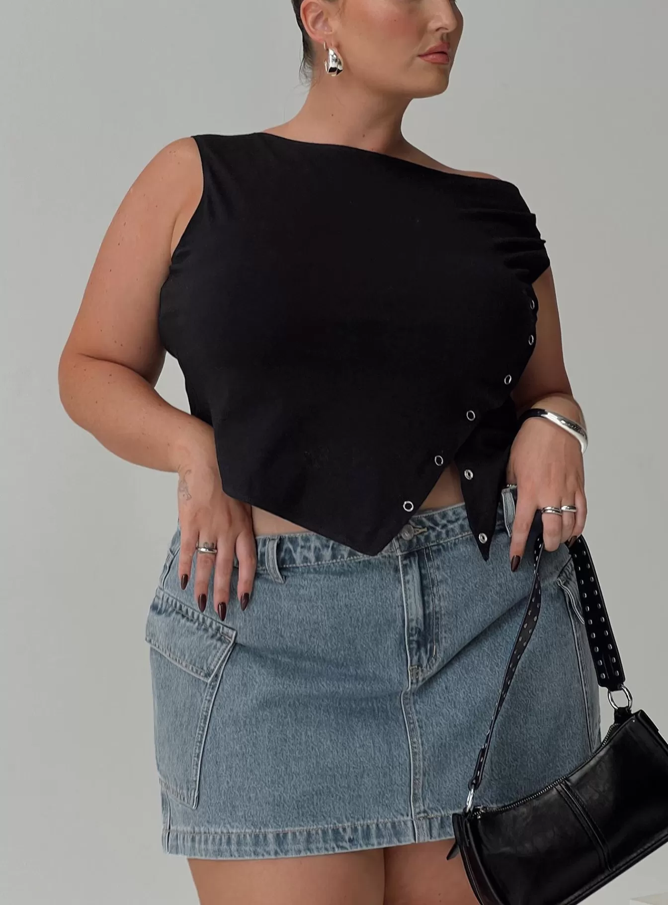 Princess Polly Crop Tops | Karre Off The Shoulder Top Curve Black