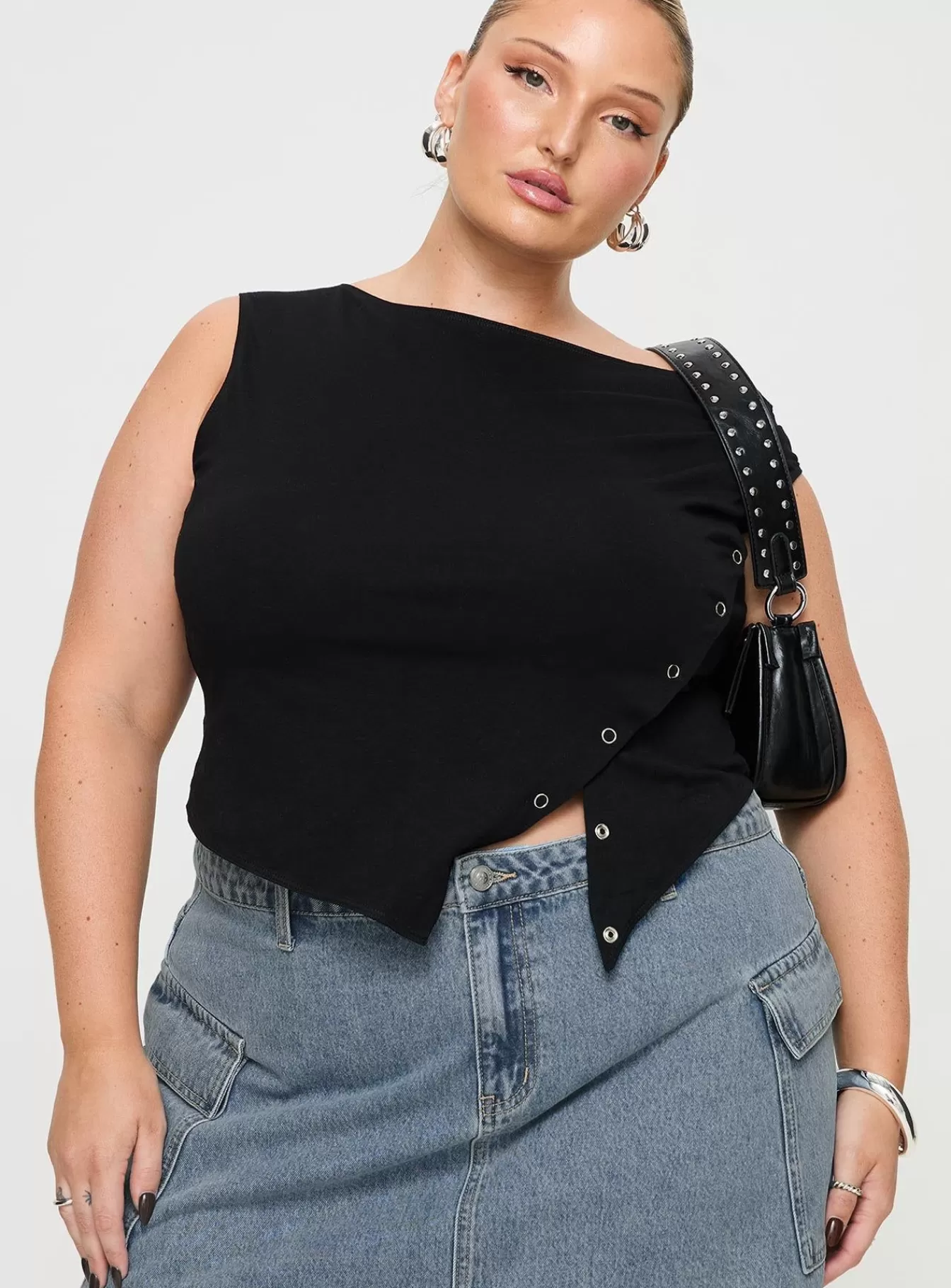 Princess Polly Crop Tops | Karre Off The Shoulder Top Curve Black