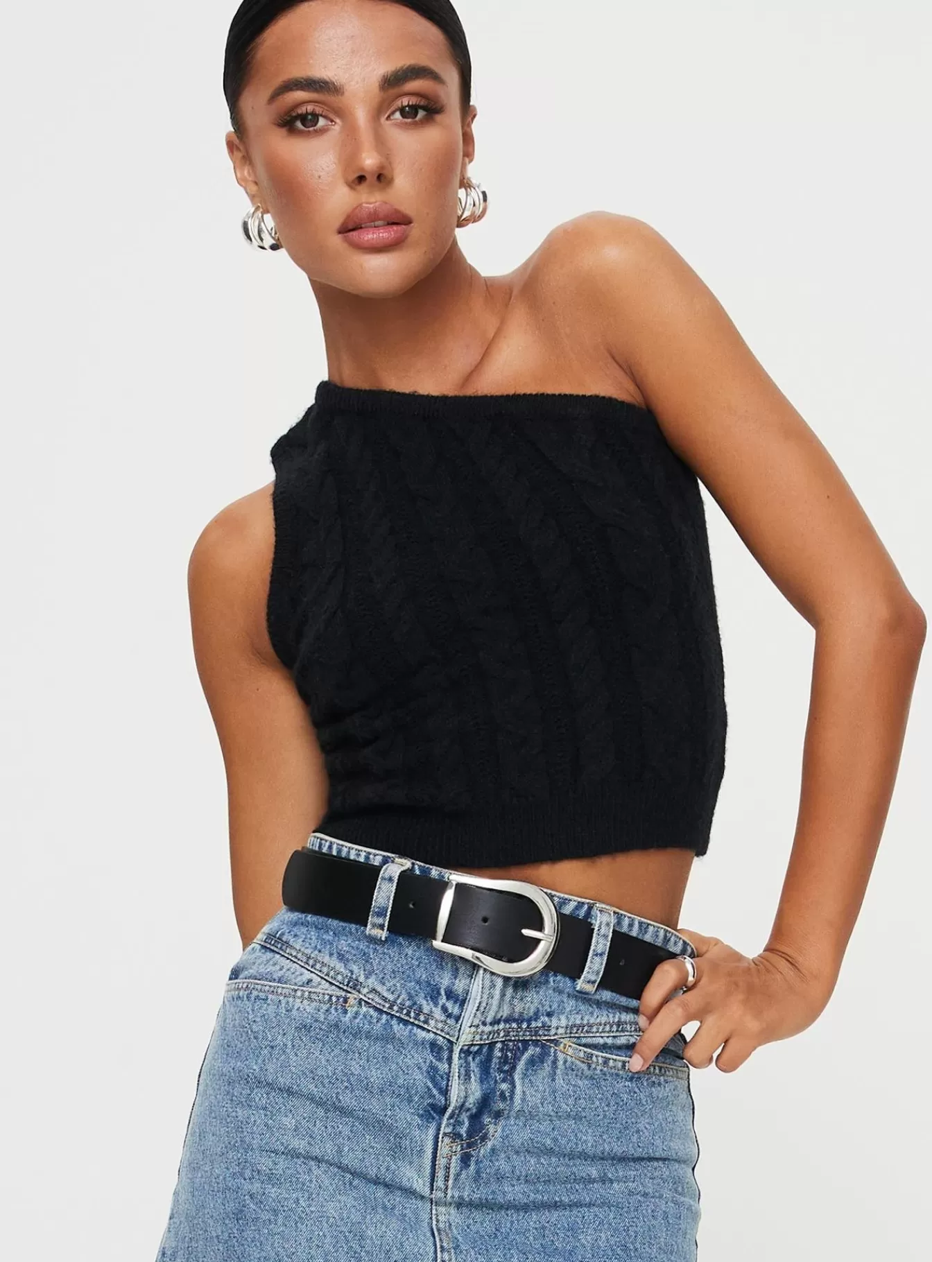 Princess Polly Basics | Kateri One Shoulder Top Black