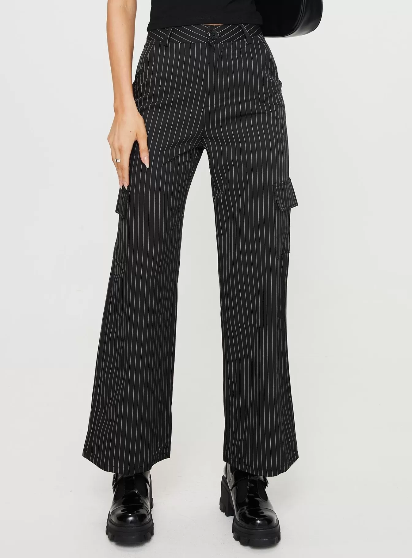 Princess Polly Pants | Katow Cargo Pants Black Stripe