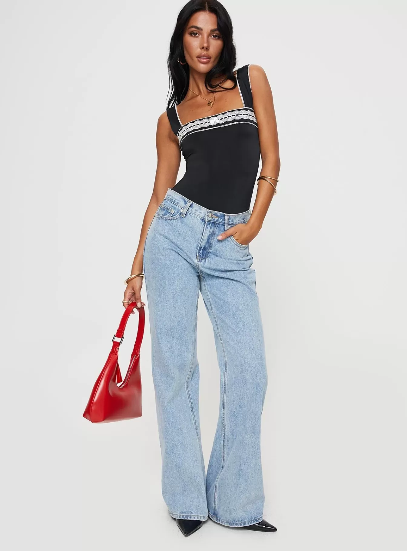 Princess Polly Party Tops | Keating Bodysuit Black