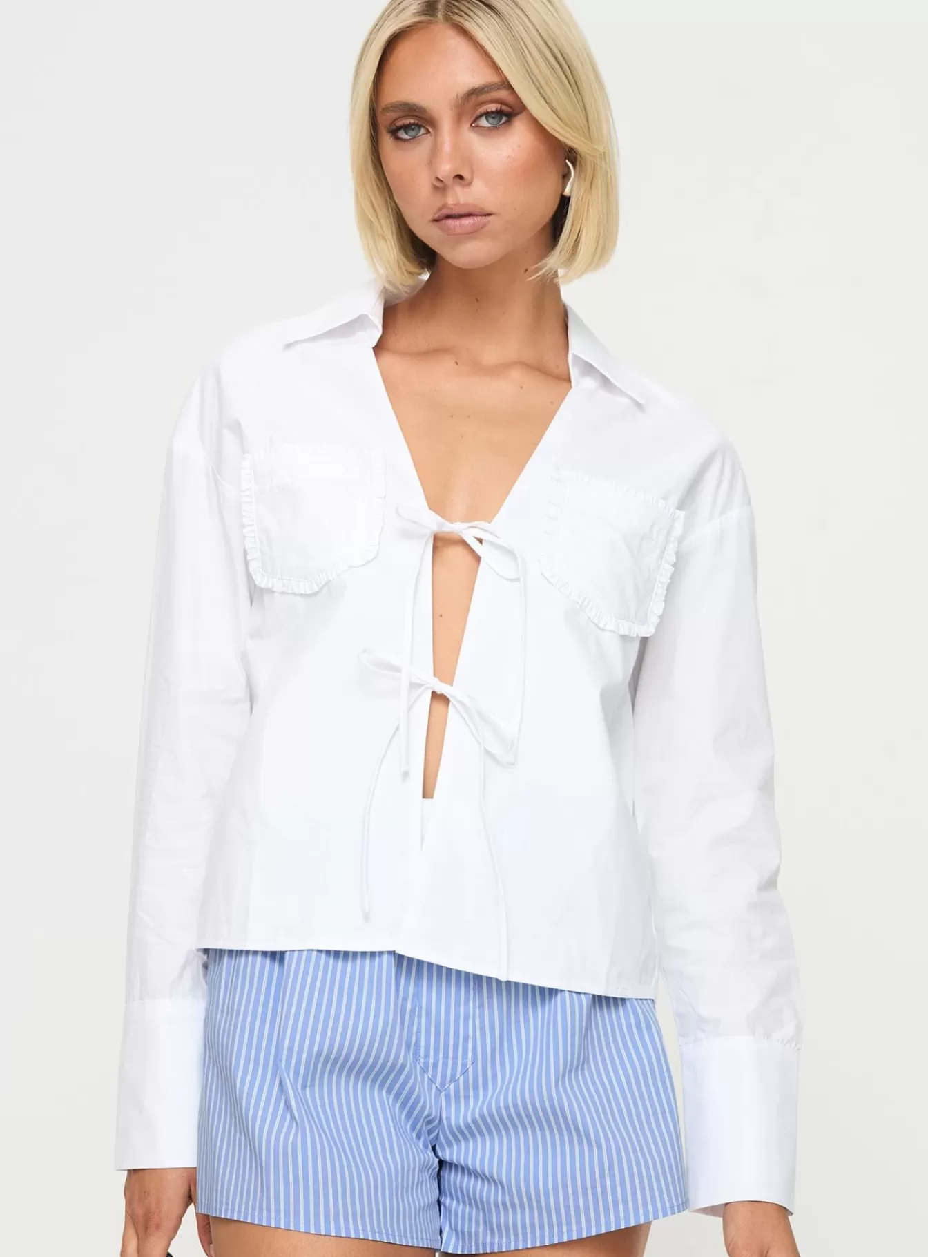 Princess Polly Long Sleeve Tops | Kellot Shirt White