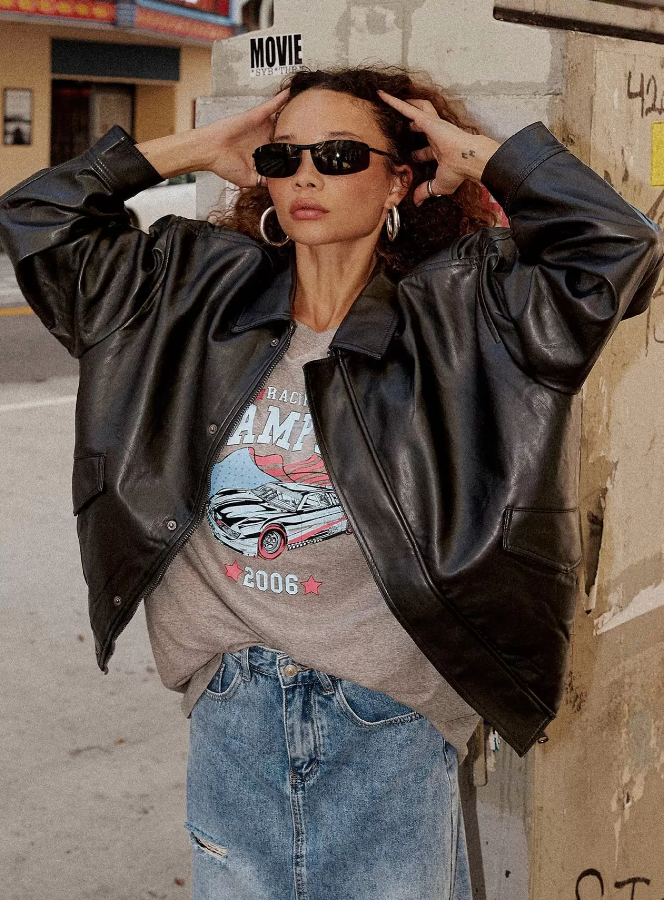 Princess Polly Leather Jackets | Kenny Bomber Jet Black