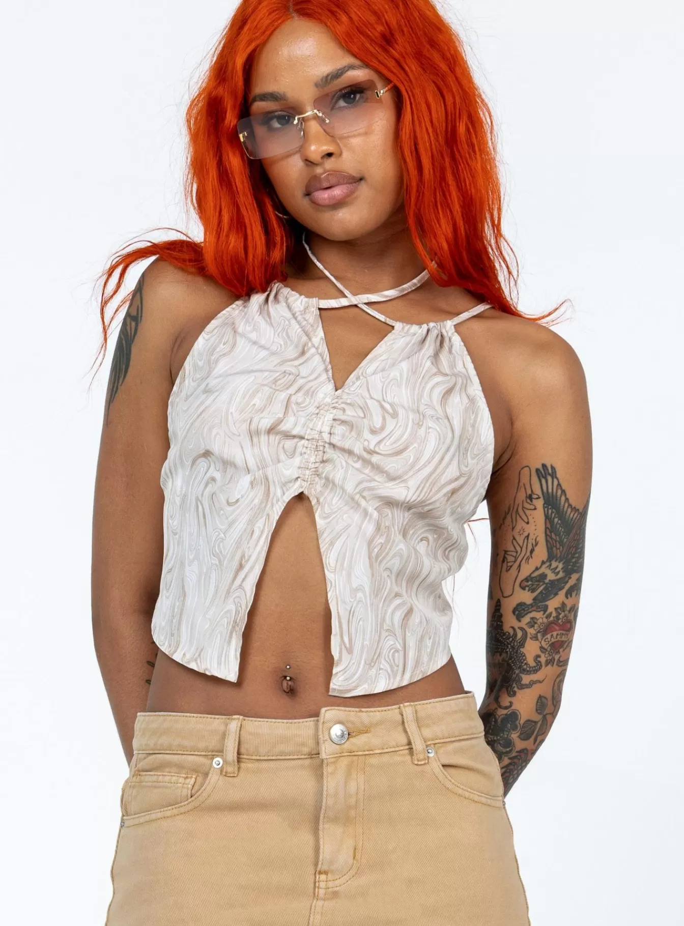 Princess Polly Crop Tops | Kensington Top Beige