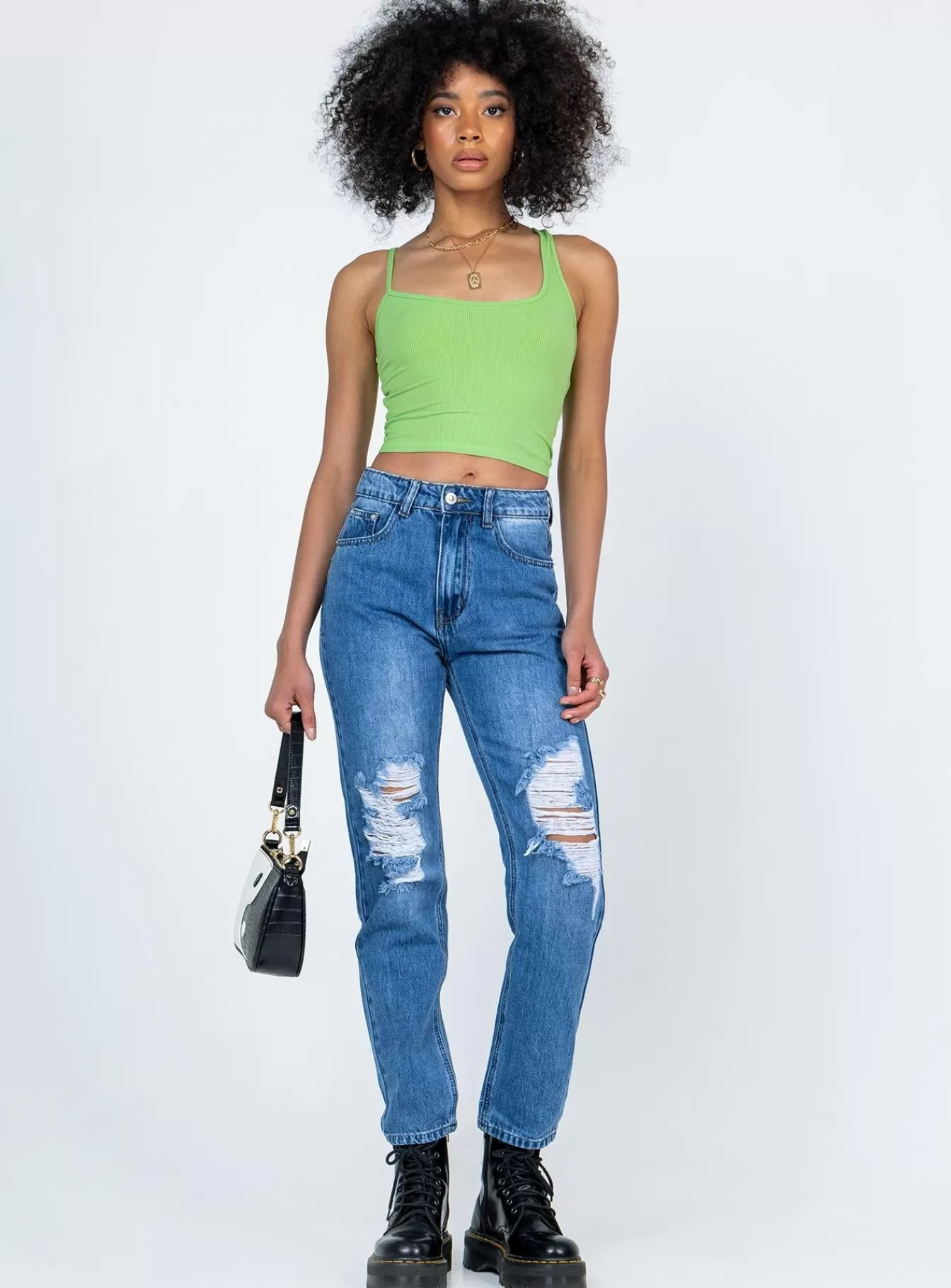 Princess Polly Jeans | Khaled Skinny Mid Wash Jeans Denim