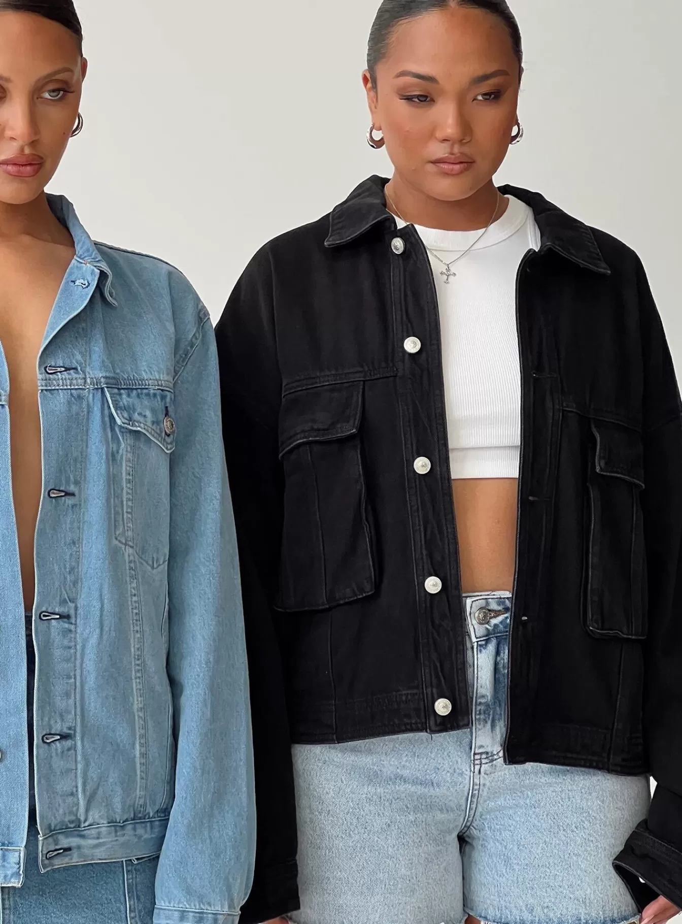 Princess Polly Denim Jackets | Kier Oversized Jacket Denim Black