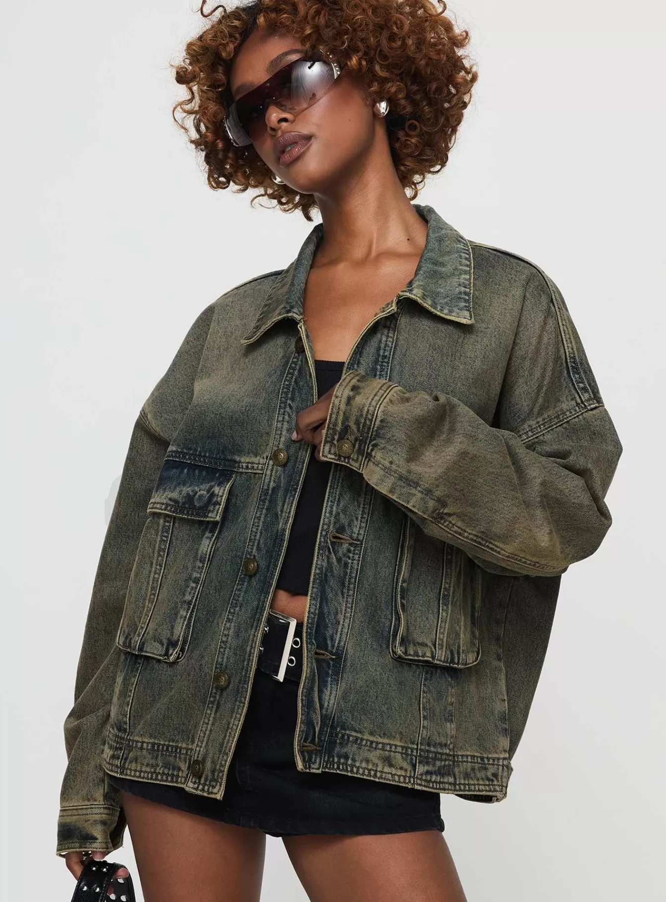 Princess Polly Denim Jackets | Kier Oversized Jacket Denim Antique Wash